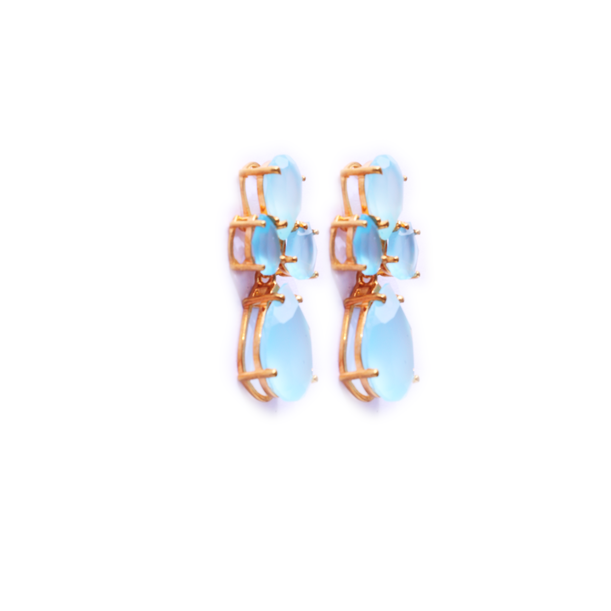 Flower Earring - Aqua Chalcedony