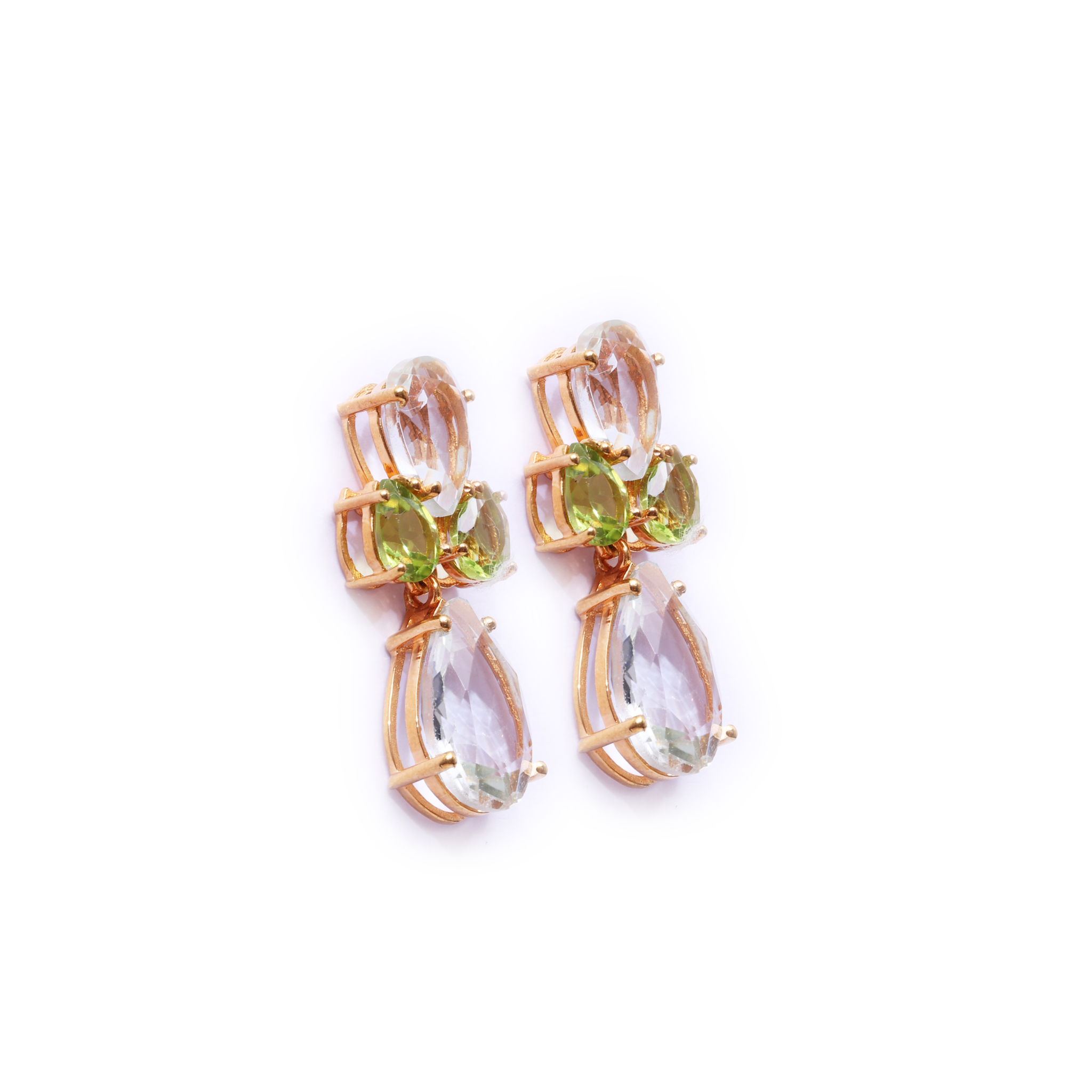 Flower Earring - Green Amethyst