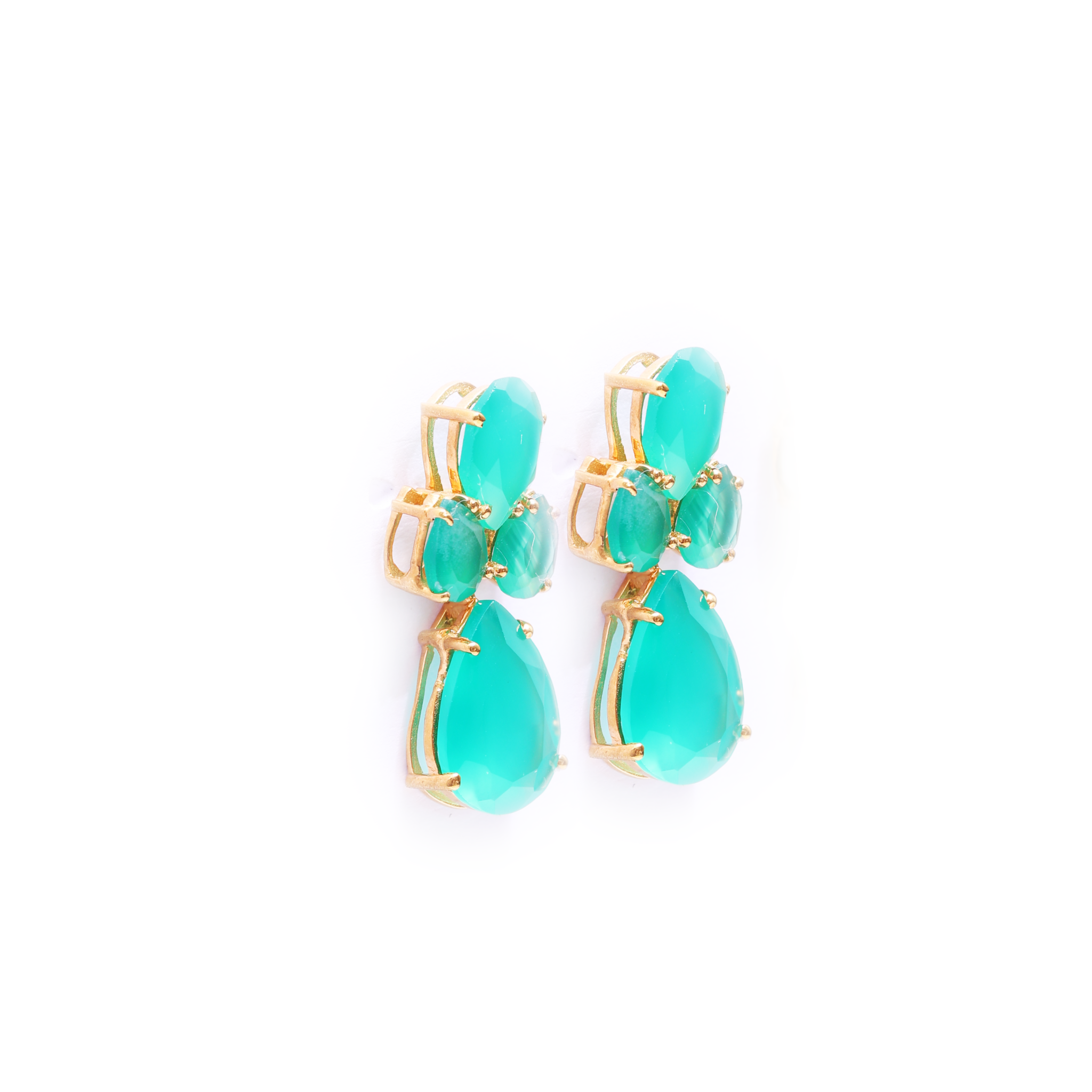 Flower Earring - Green Onyx
