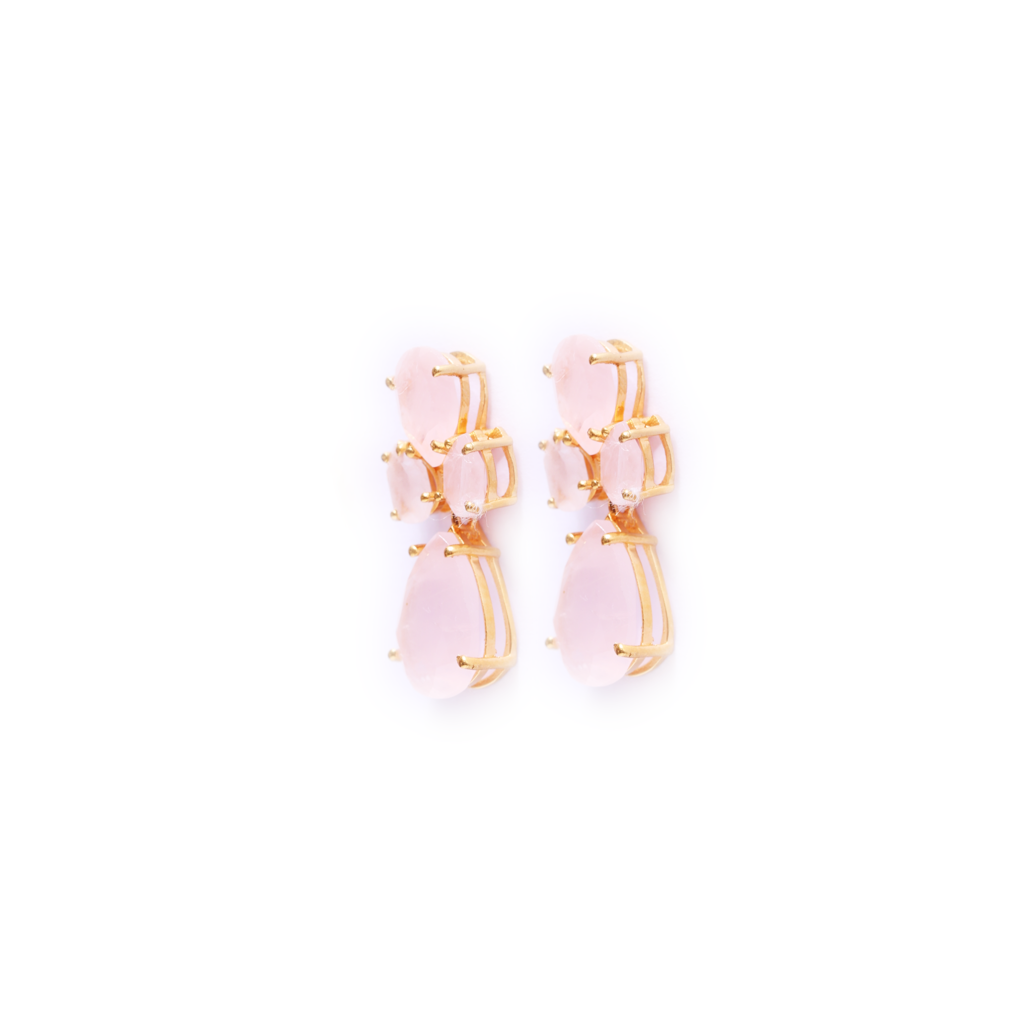 Flower Earring - Rose Quartz