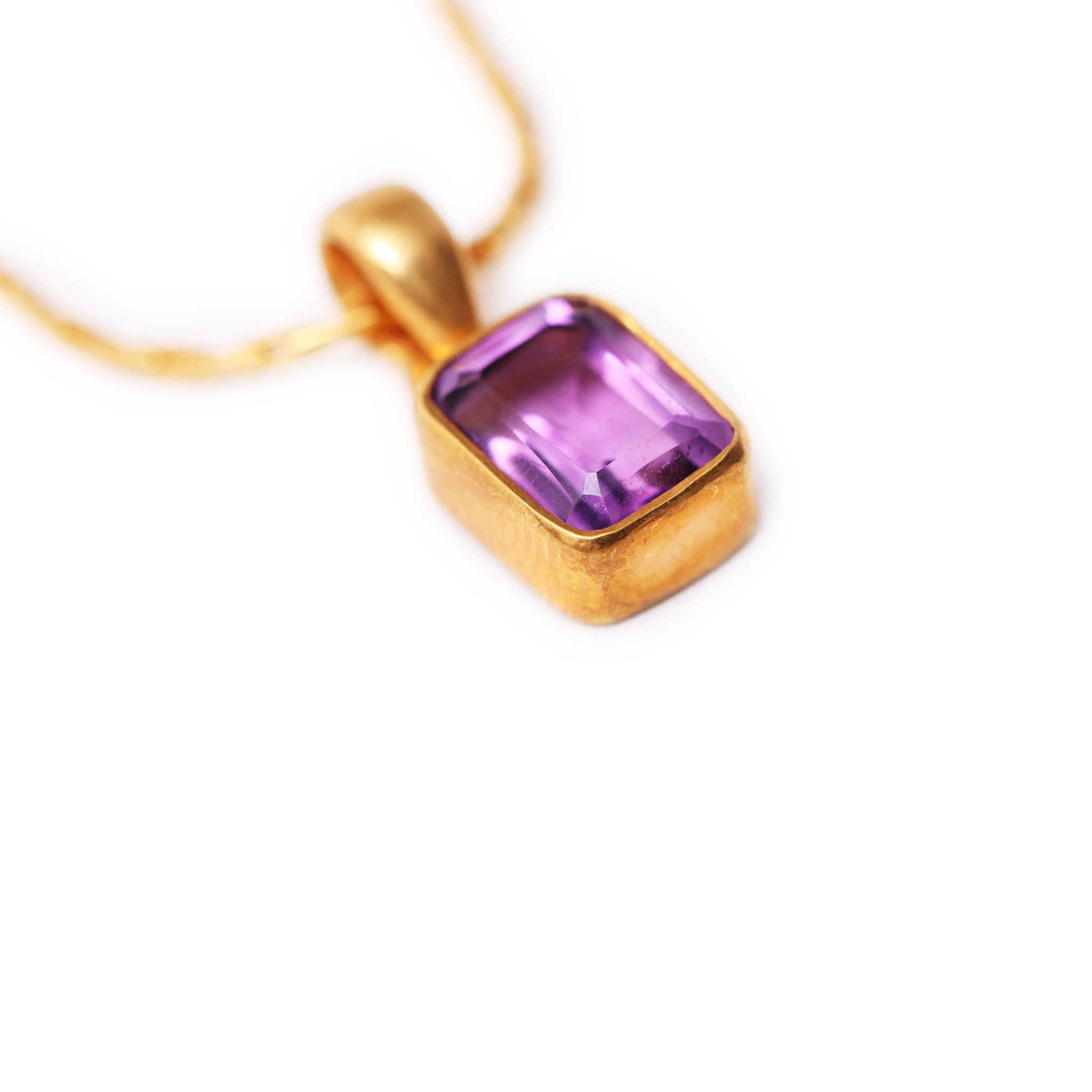 Amethyst Basic Pendant - Square shaped