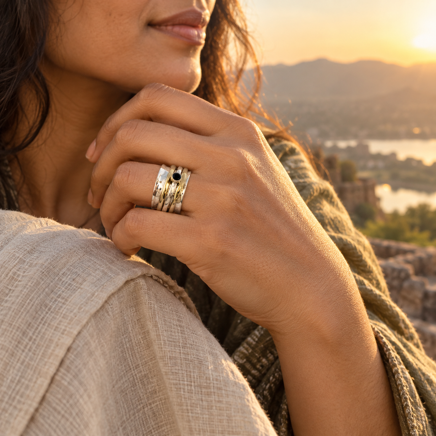 Taara Sitara Fluid Ring Black Onyx outdoor lifestyle