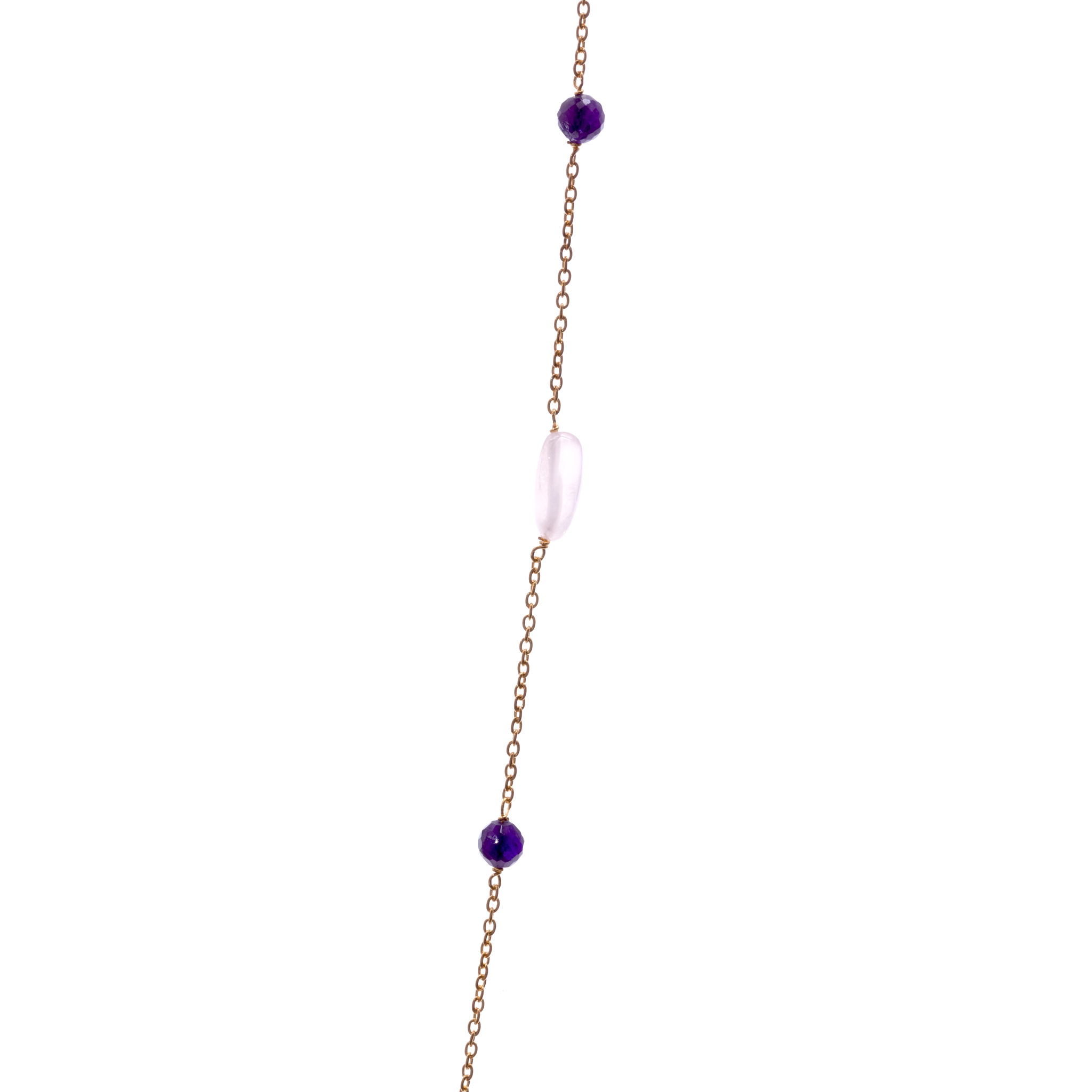 Silver Chain with Stones - Rose Quartz