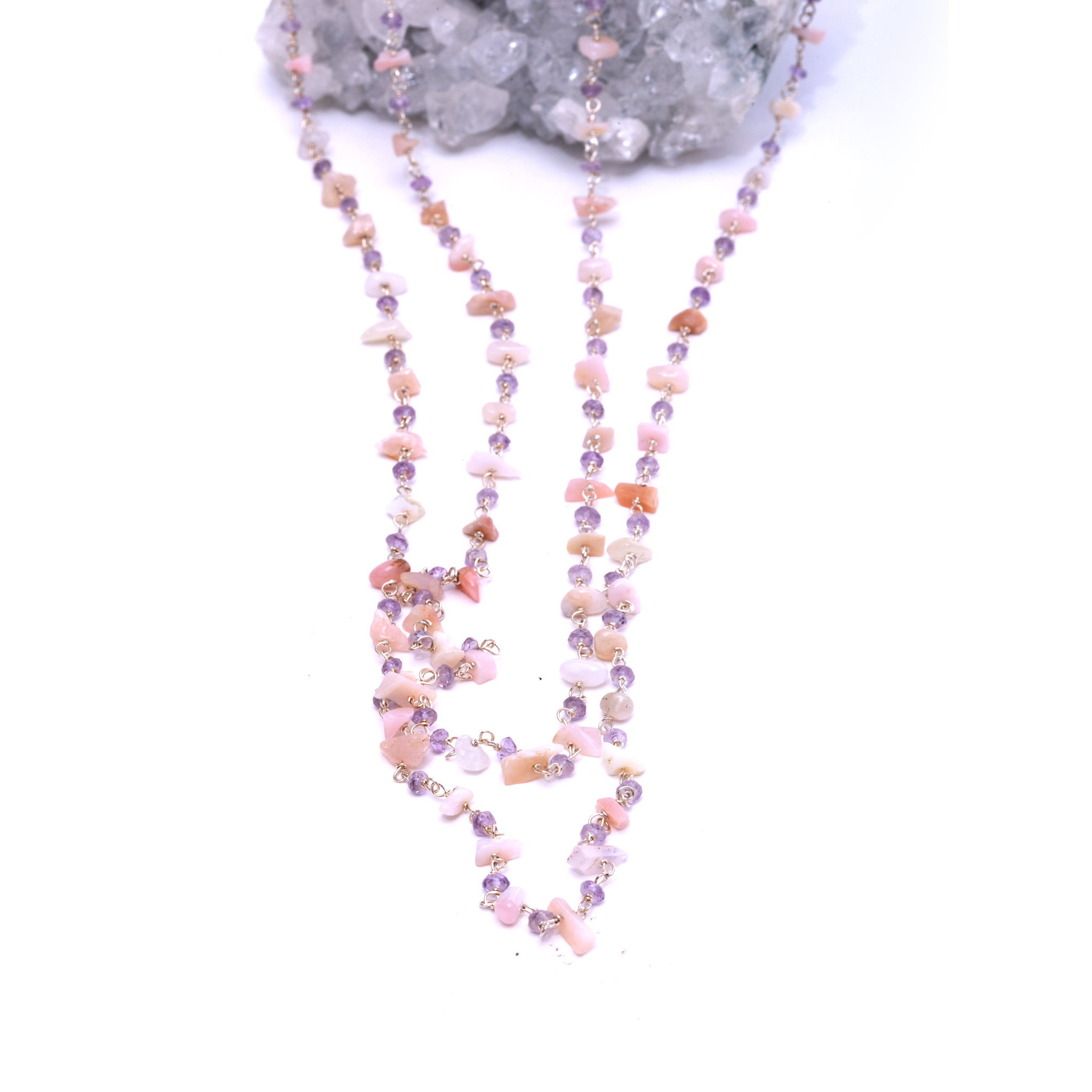 Opal Beaded - Pink Opal / Amethyst