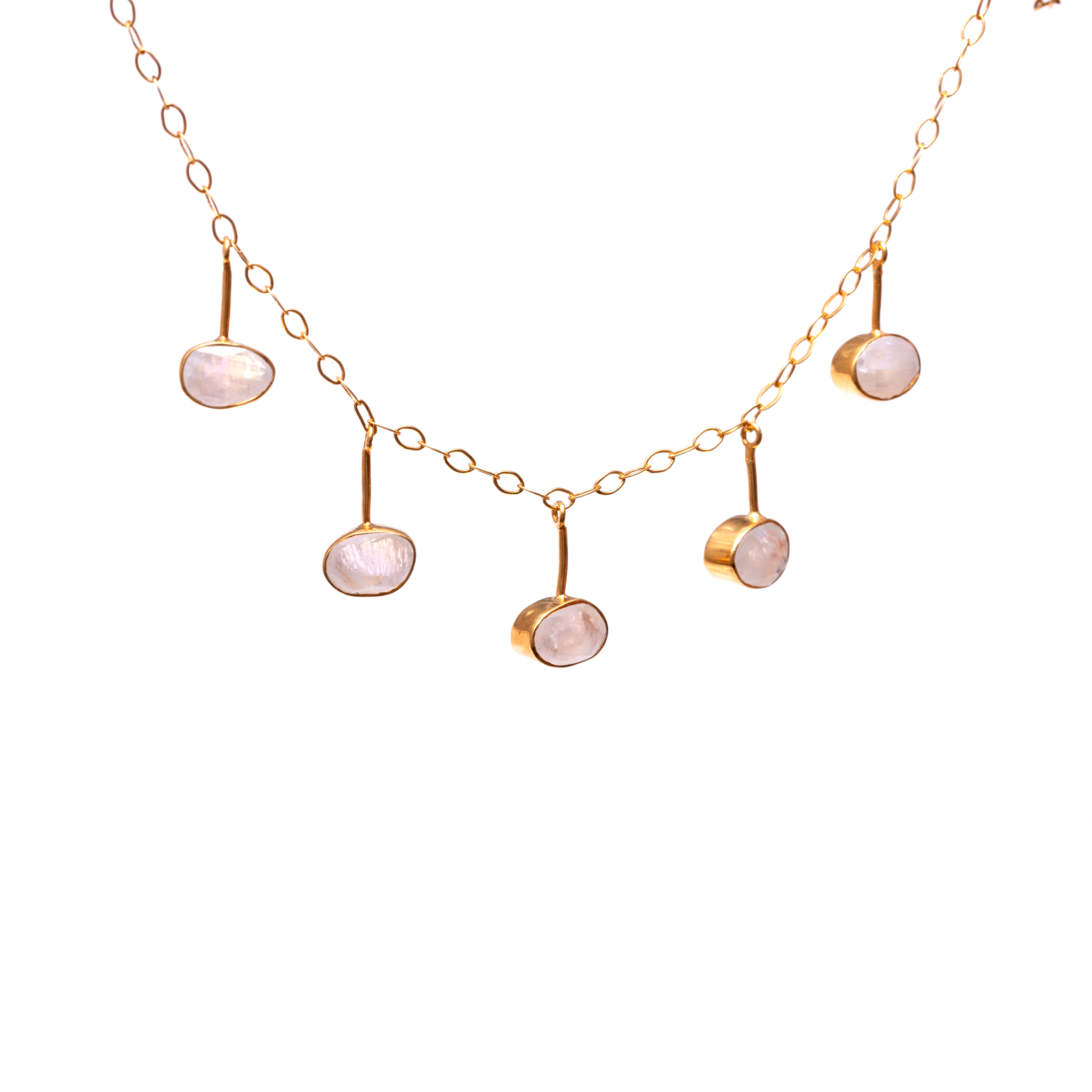 Lock Chain Hanging Stones - Moonstone