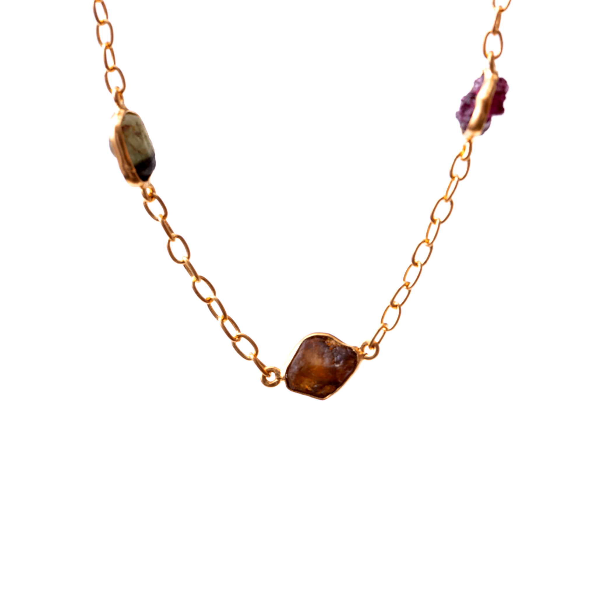 Raw Stones Necklace - Tourmaline