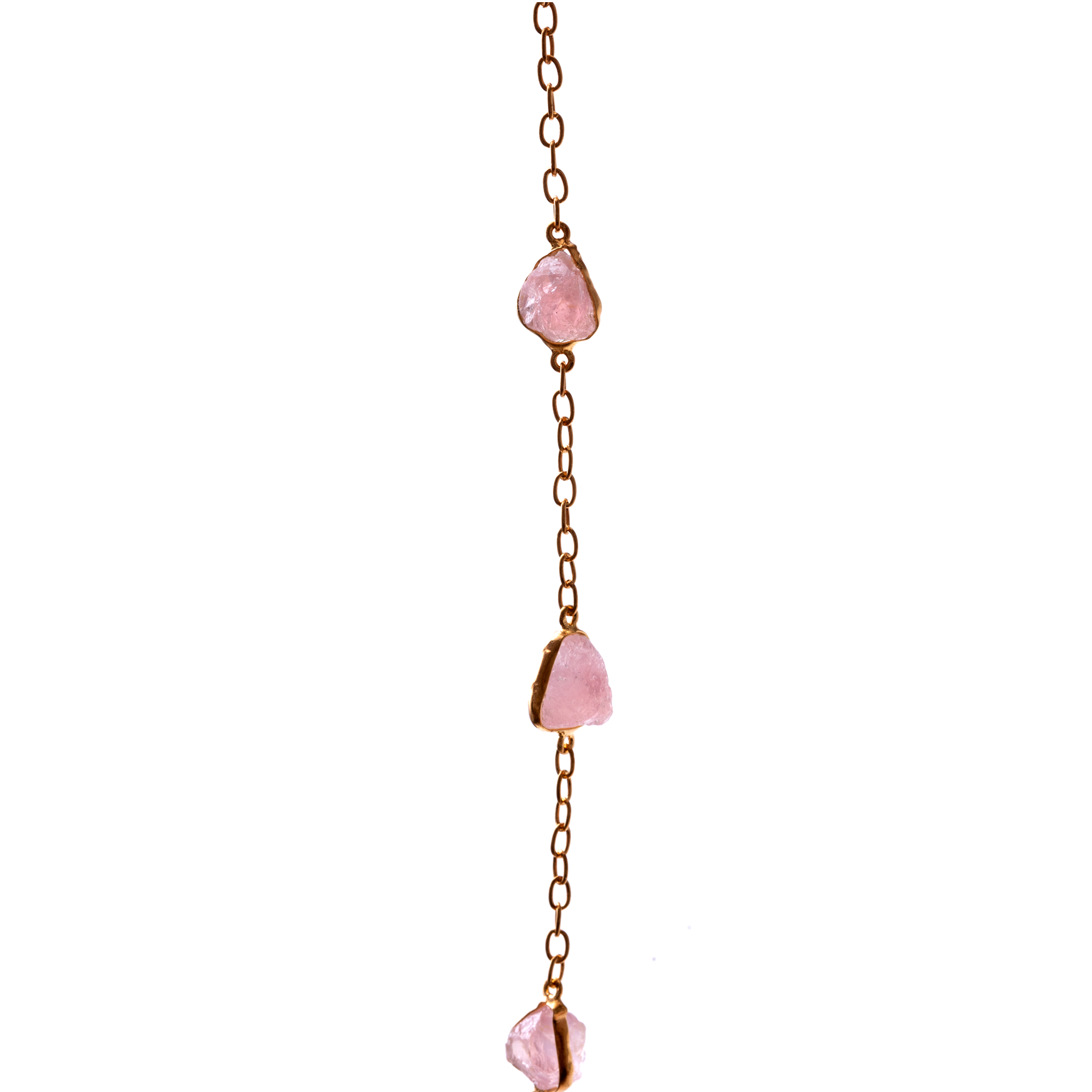 Raw Stones Necklace - Rose Quartz
