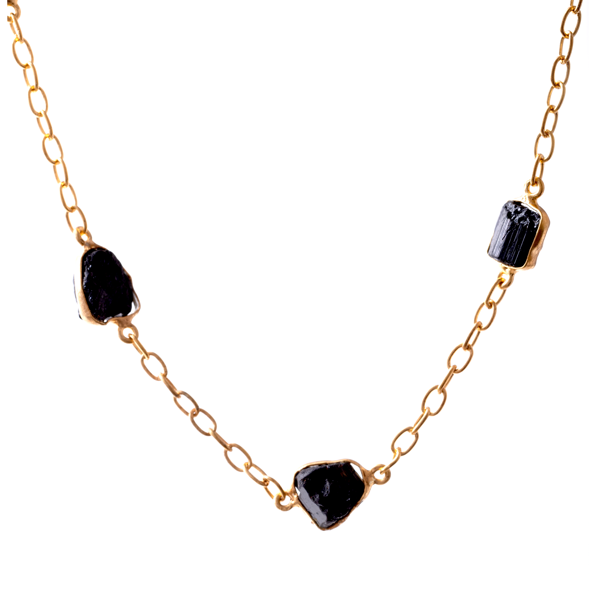 Raw Stones Necklace - Black Onyx