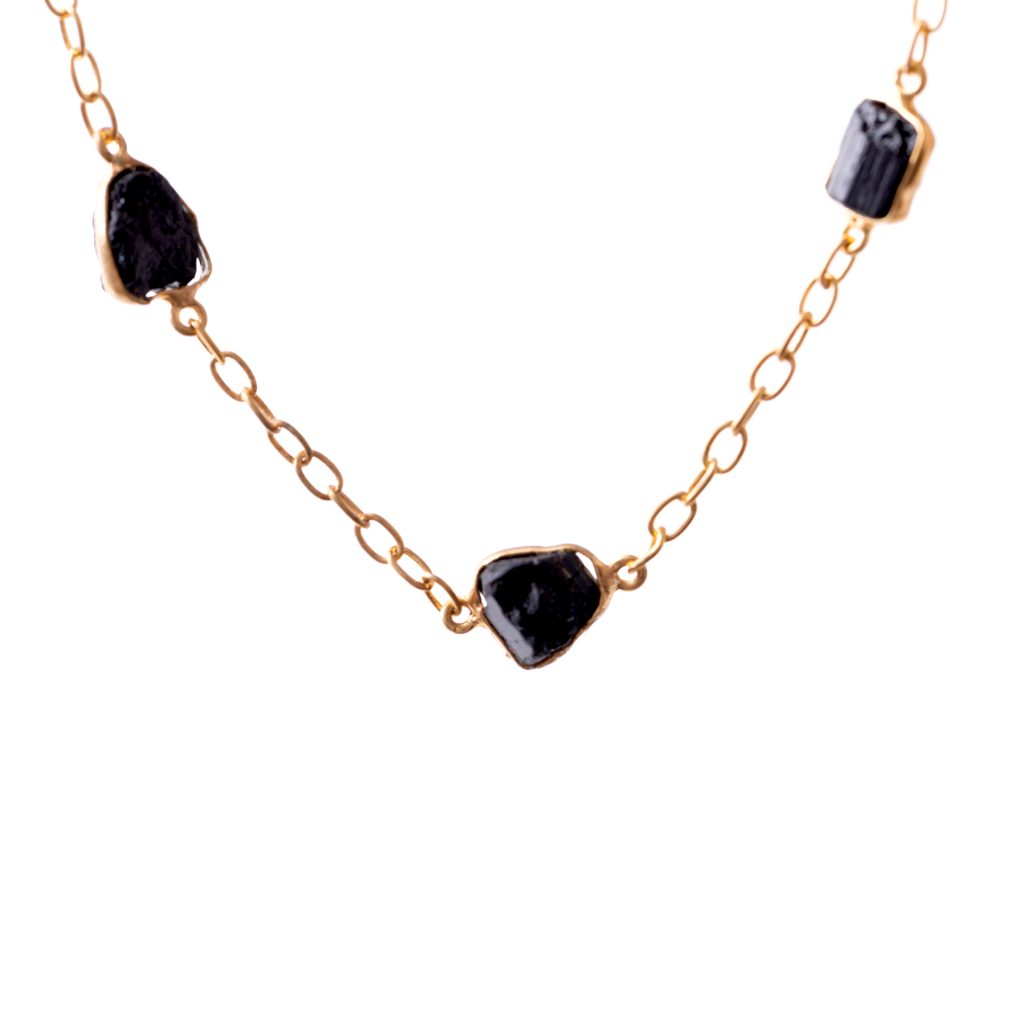 Raw Stones Necklace - Black Onyx
