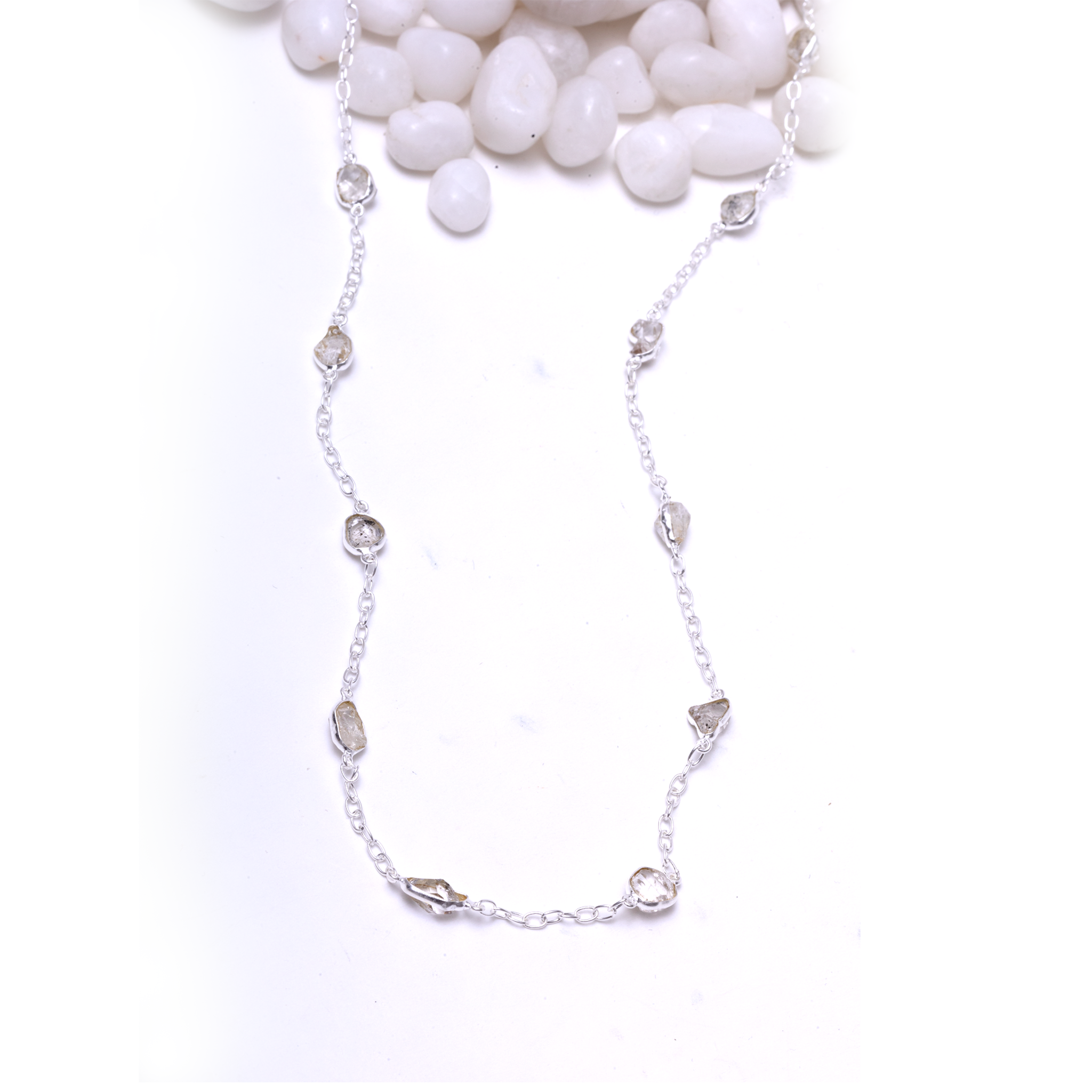 Raw Stones Necklace - Herkimar Diamond