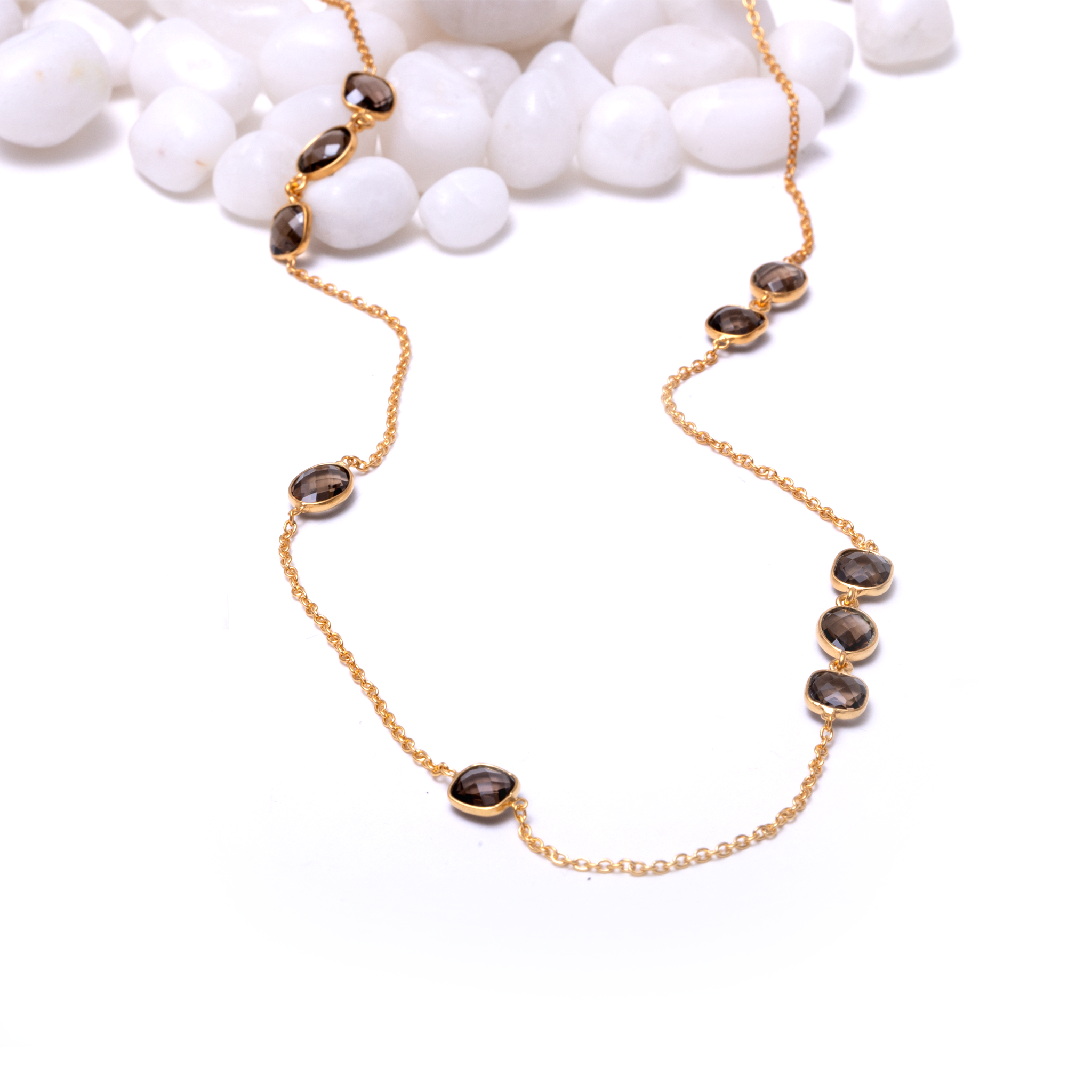 Crystal Lock Chain - Smokey Quartz