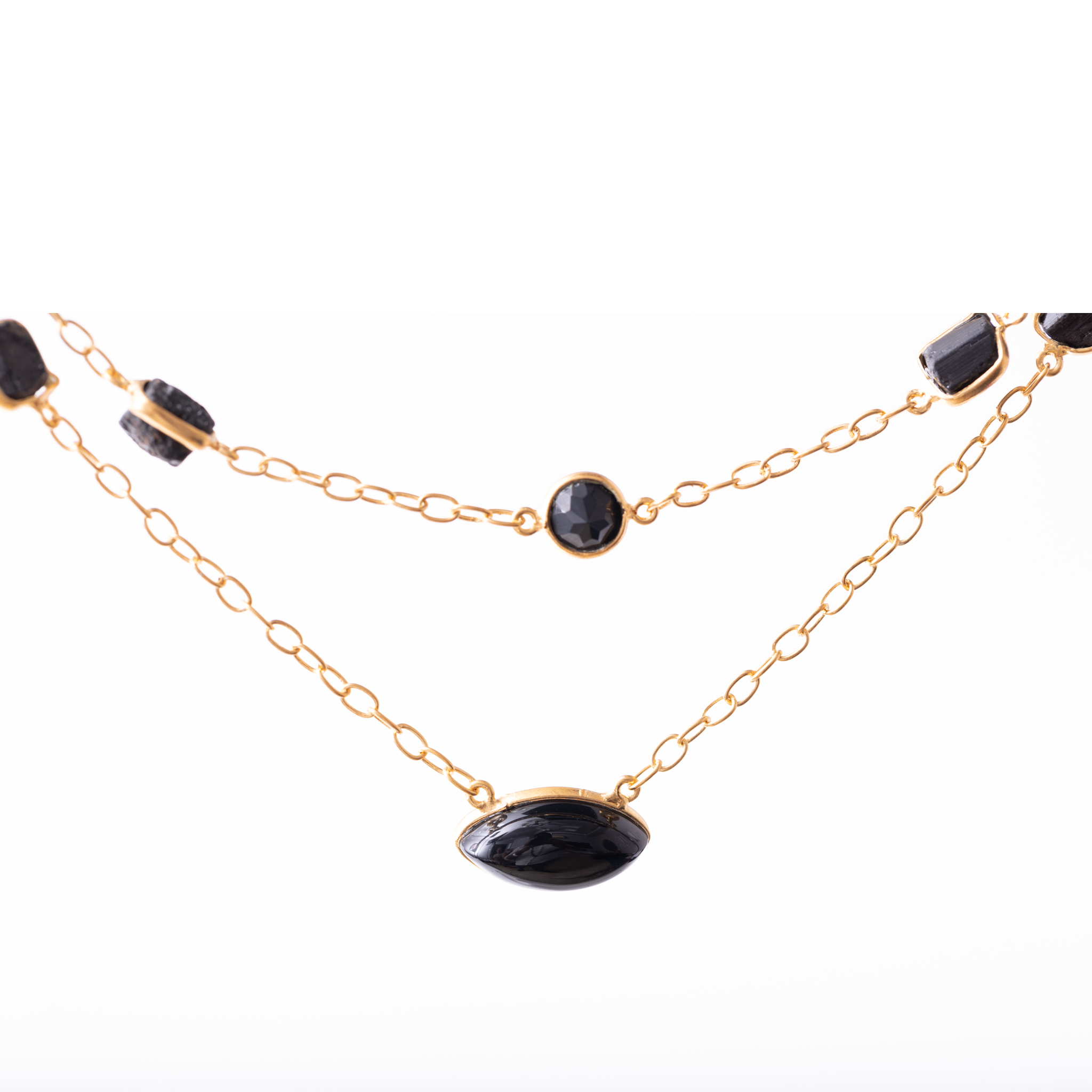 Eye Shaped Double Layer - Black Onyx