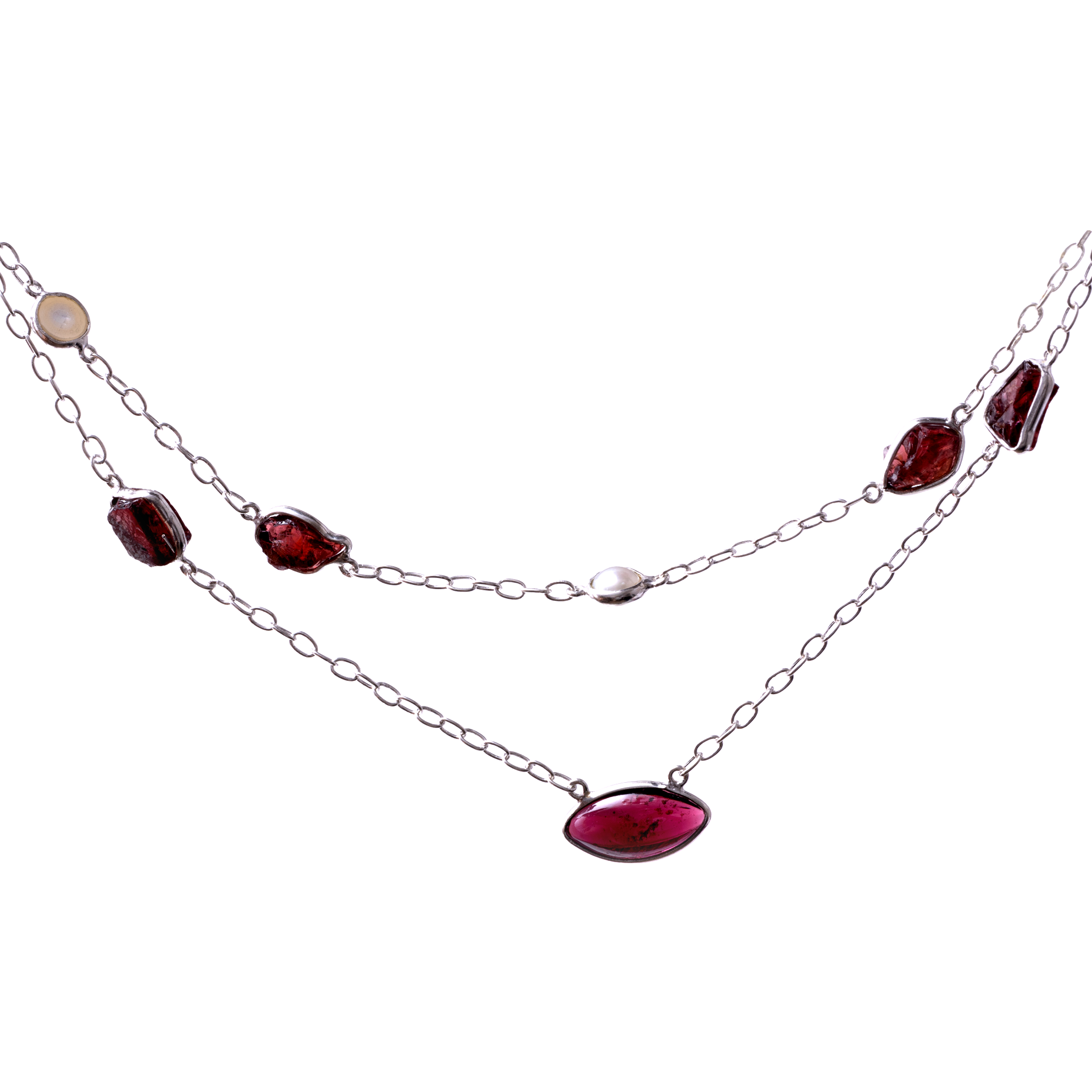 Naina Necklace - Rose Quartz