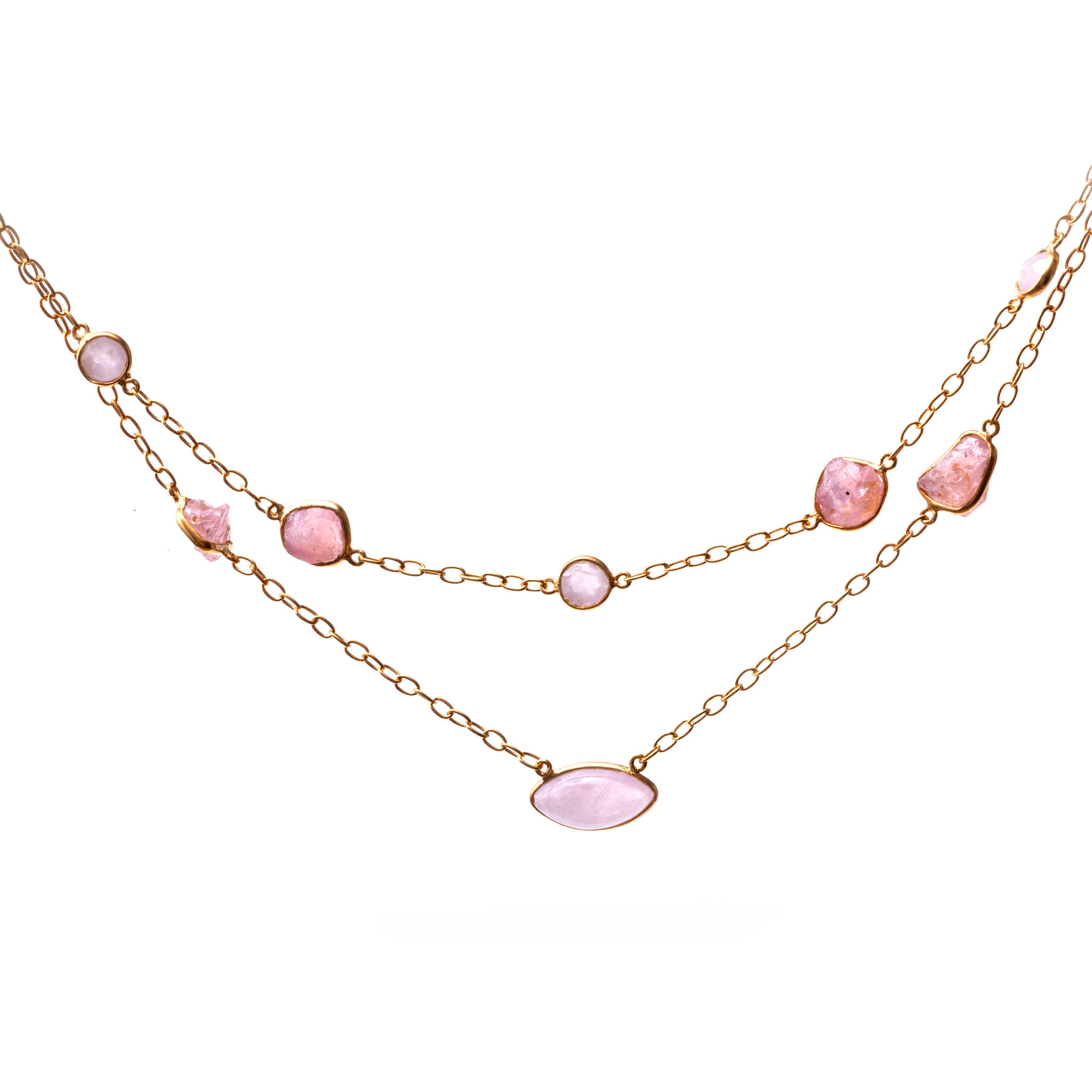 Naina Necklace - Rose Quartz