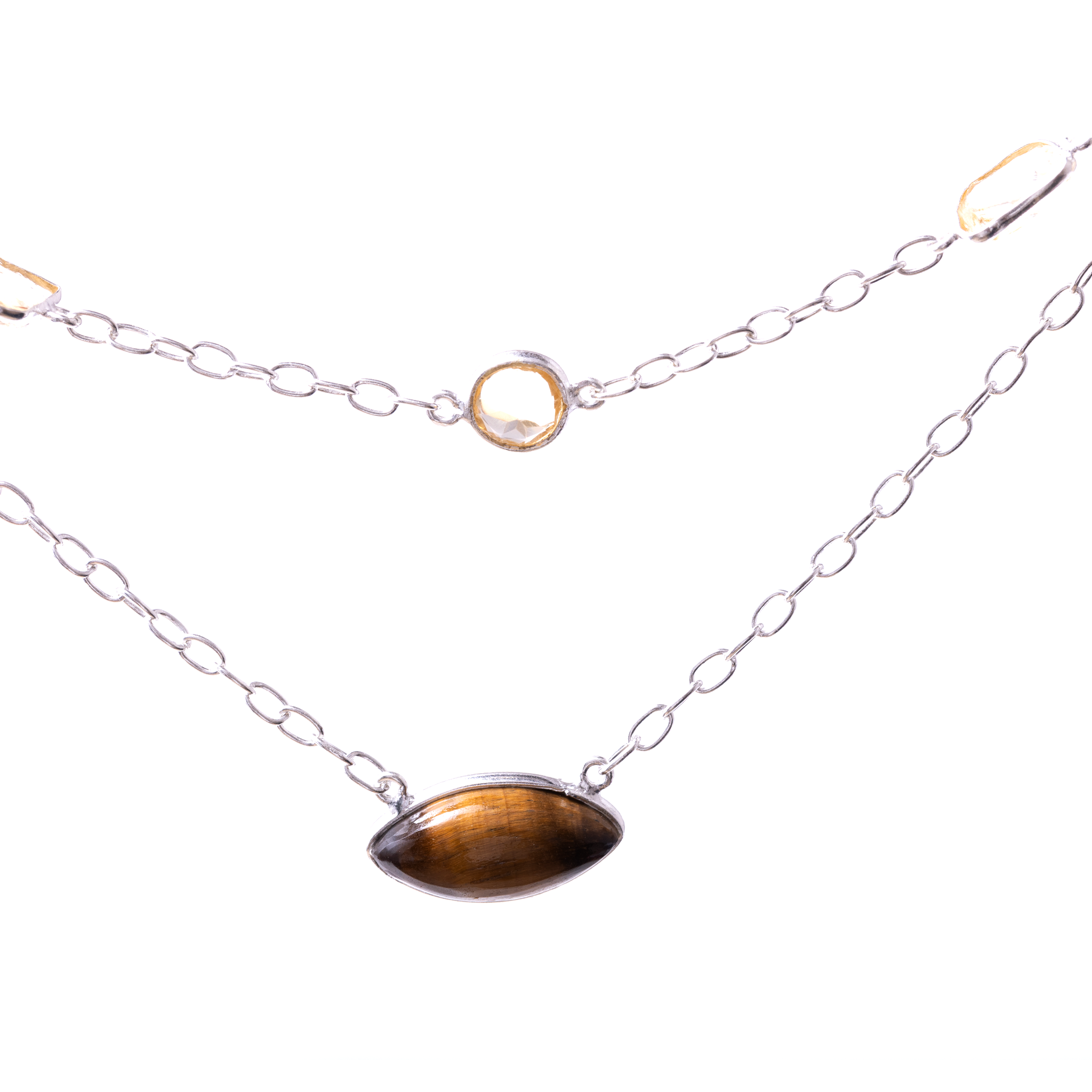 Eye Shaped Double Layer - Citrine