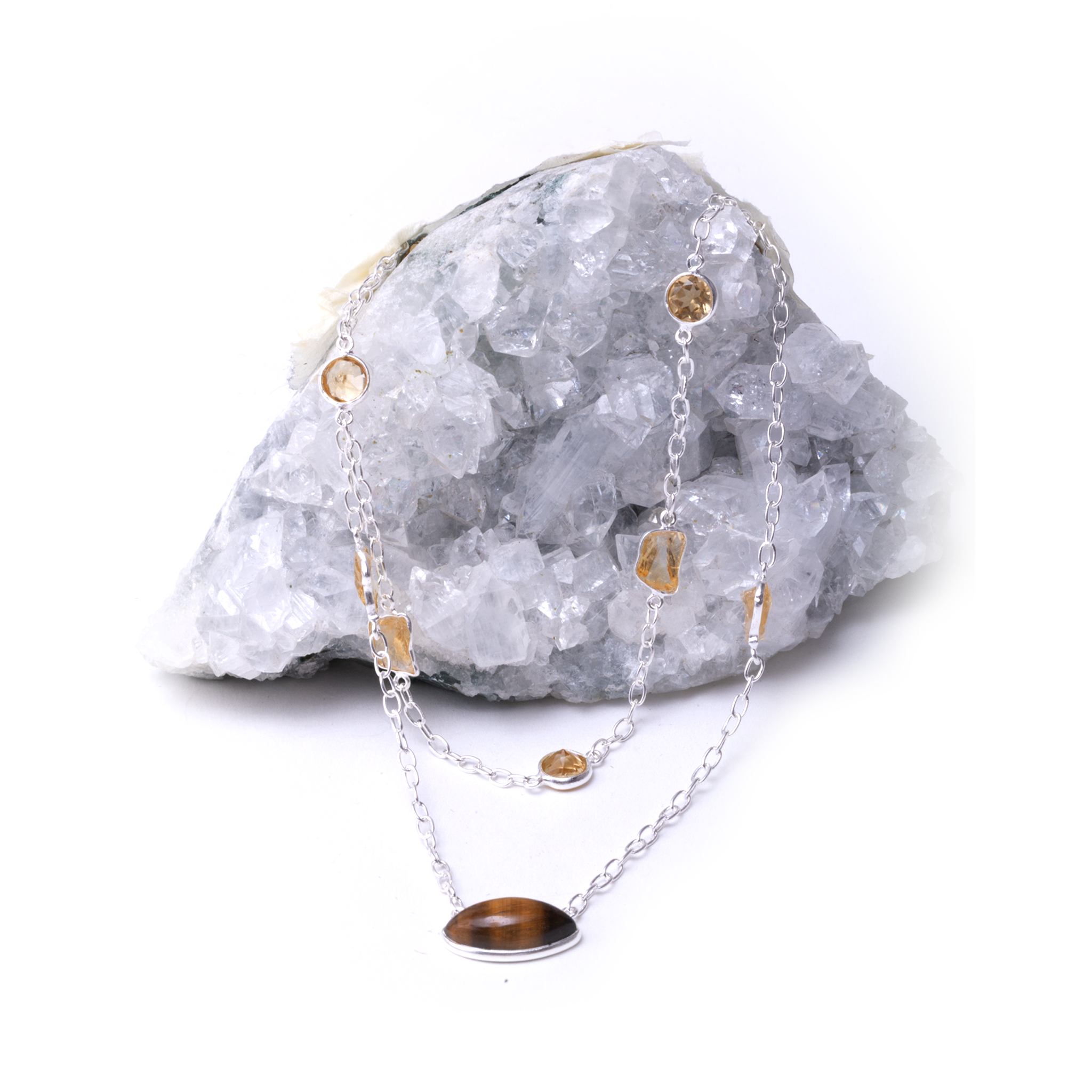 Eye Shaped Double Layer - Citrine