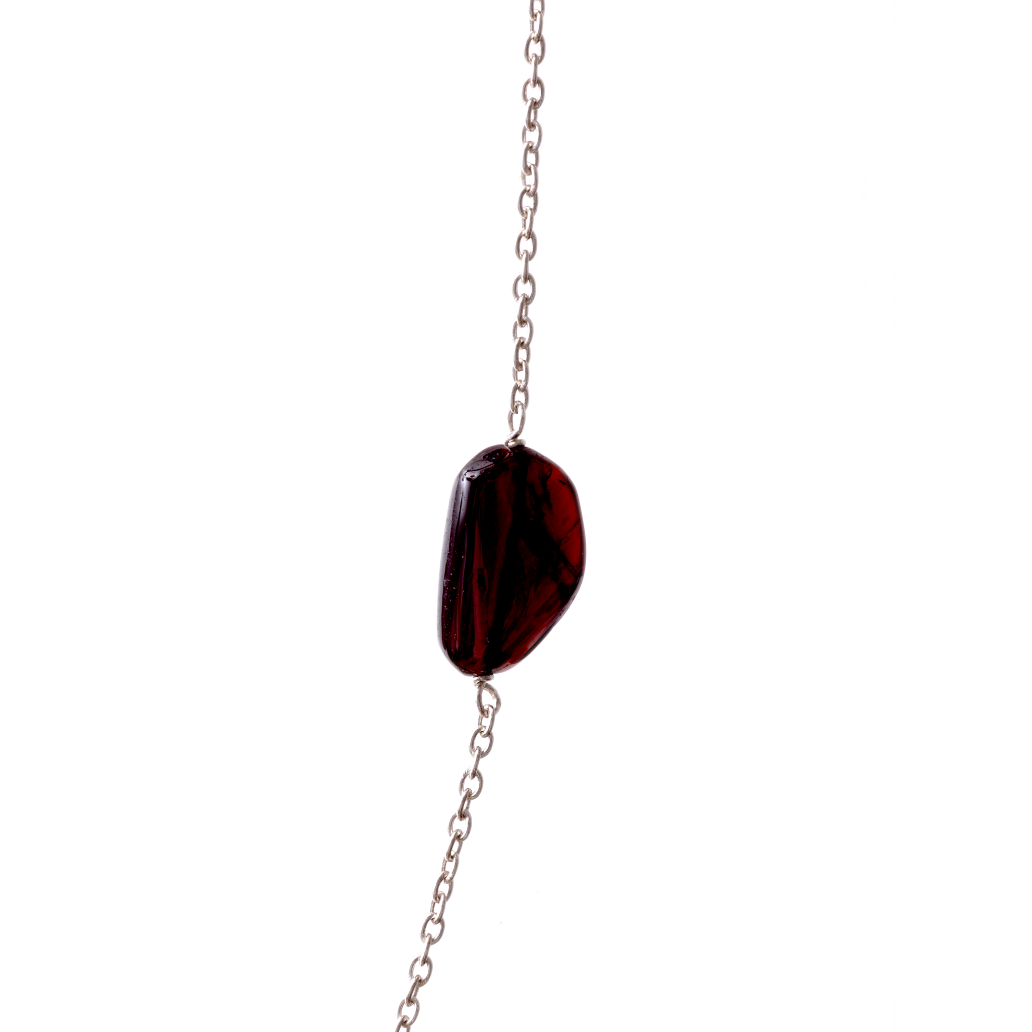Silver Chain with Stones - Garnet