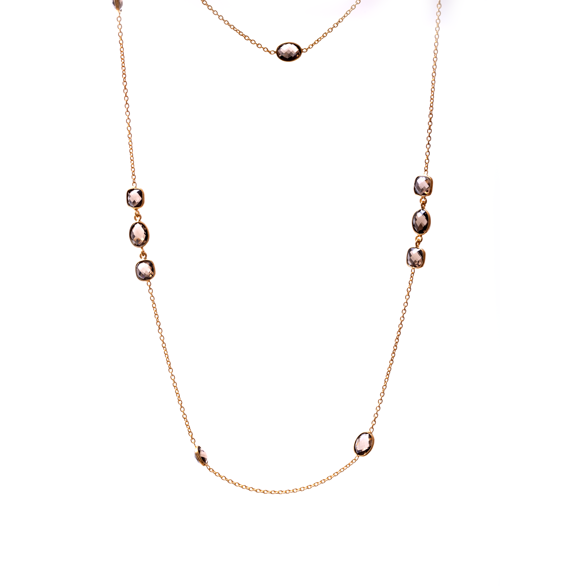 Crystal Lock Chain - Smokey Quartz