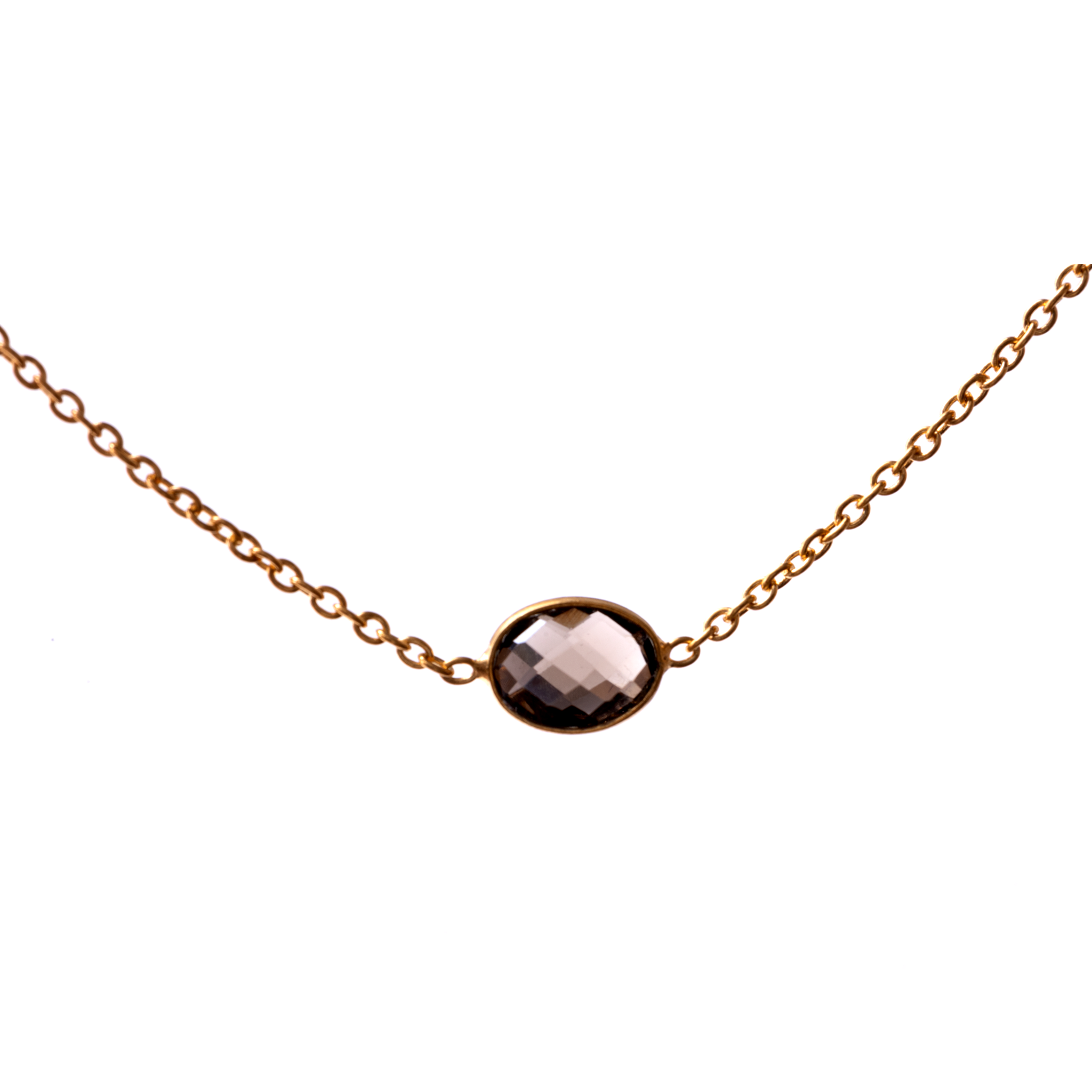 Crystal Lock Chain - Smokey Quartz