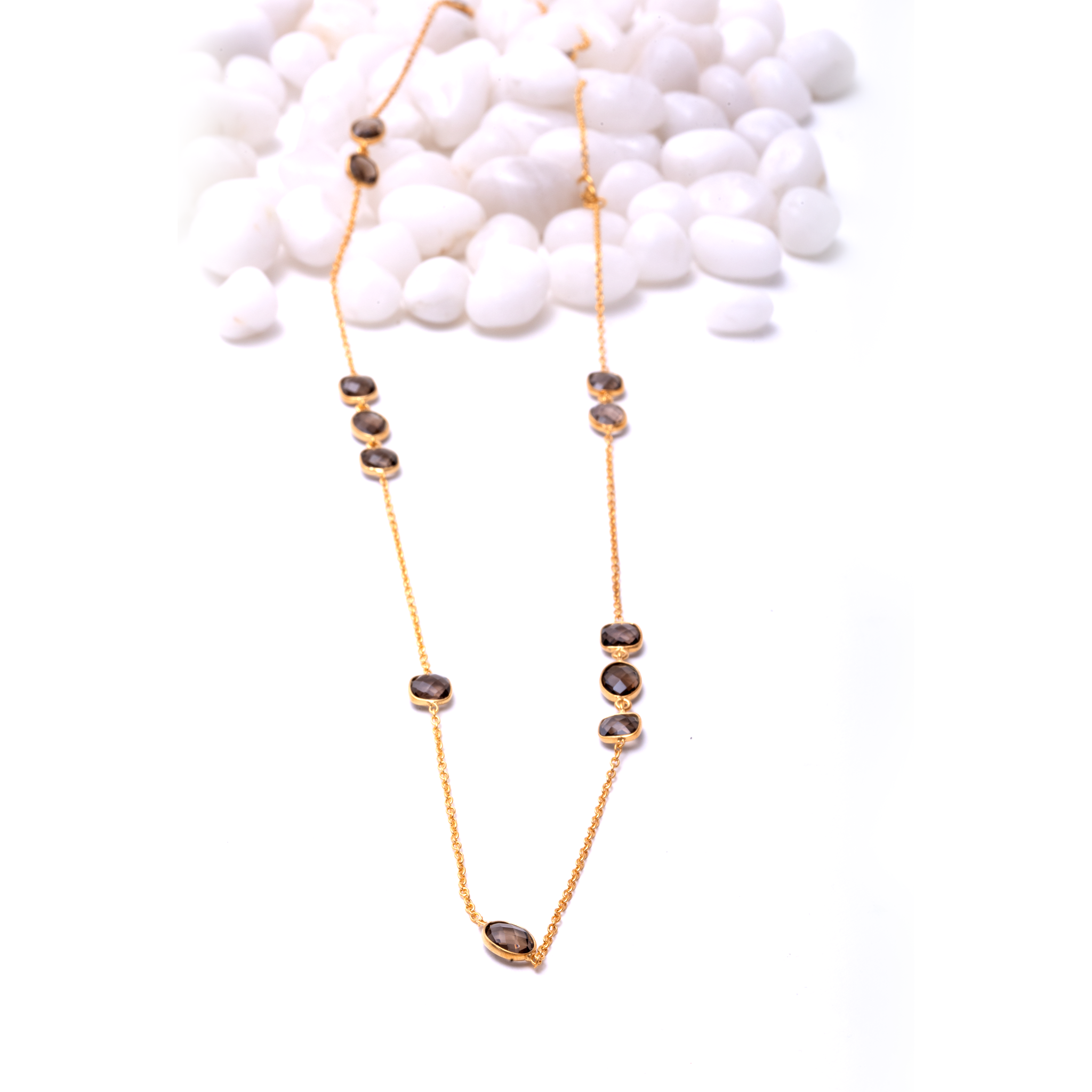 Crystal Lock Chain - Smokey Quartz