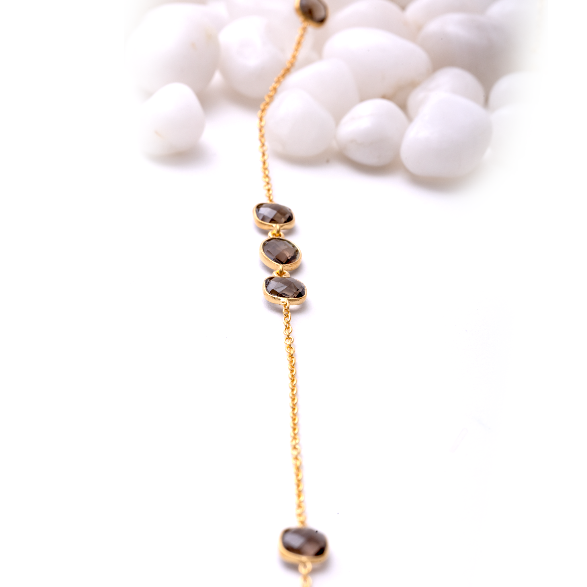 Crystal Lock Chain - Smokey Quartz