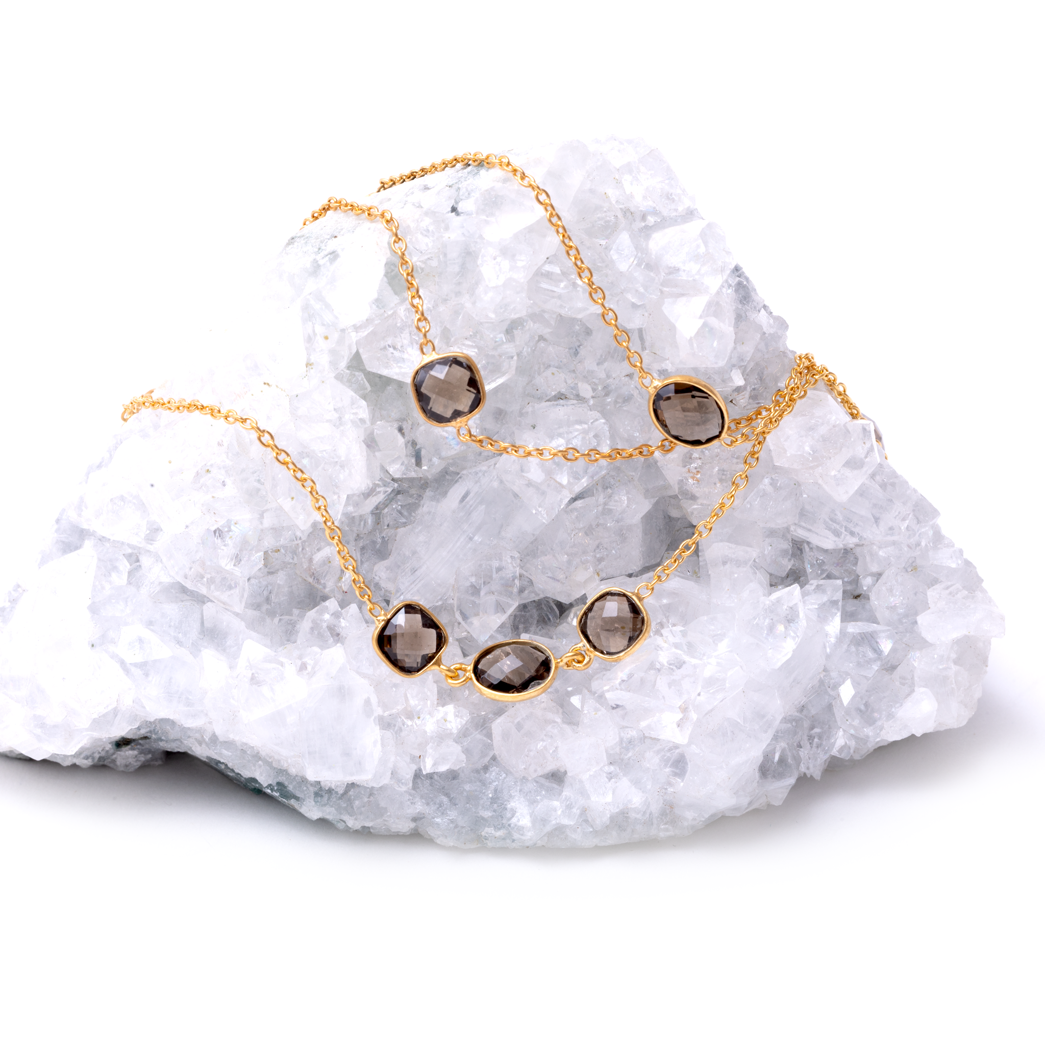 Crystal Lock Chain - Smokey Quartz
