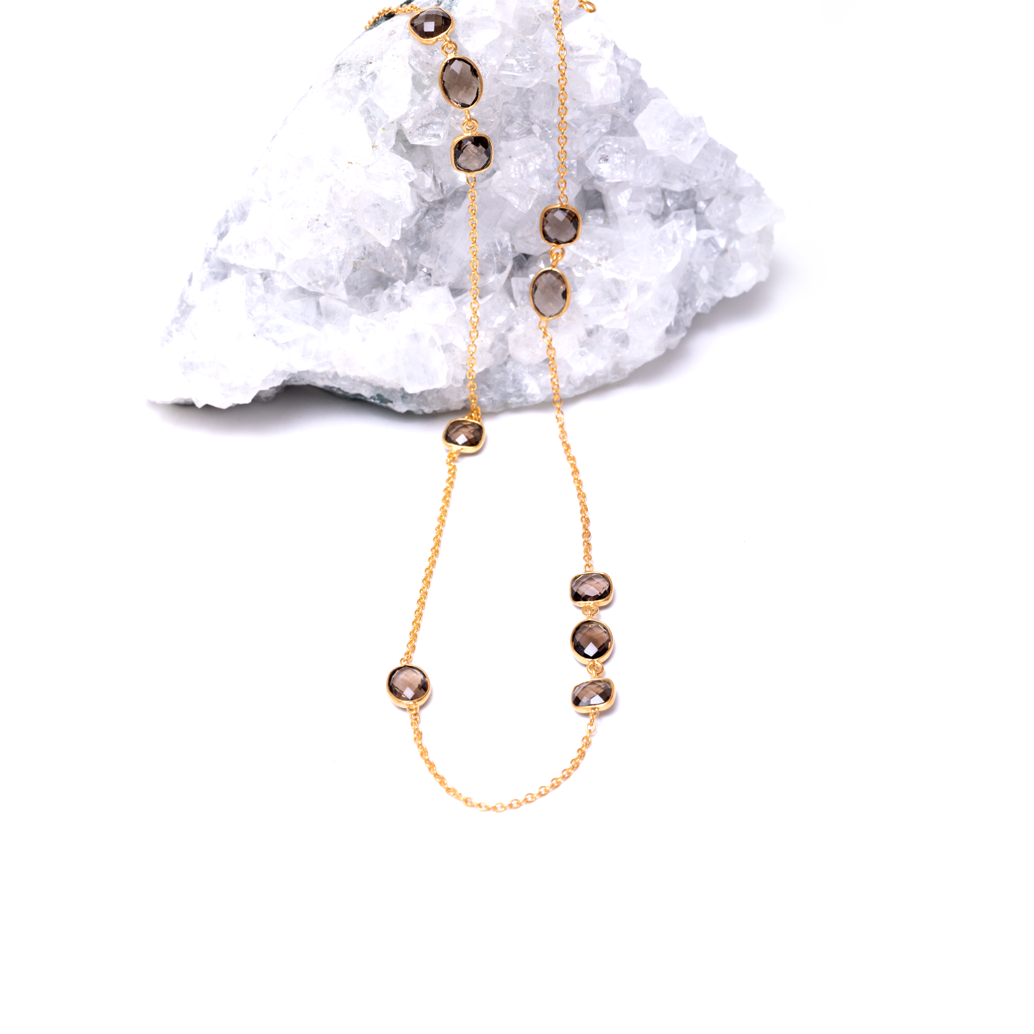 Crystal Lock Chain - Smokey Quartz