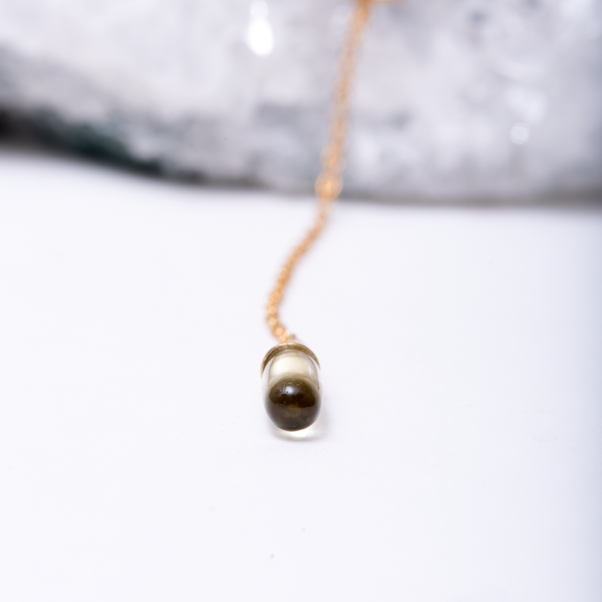 Gem Cone Charm -  Green Amethyst