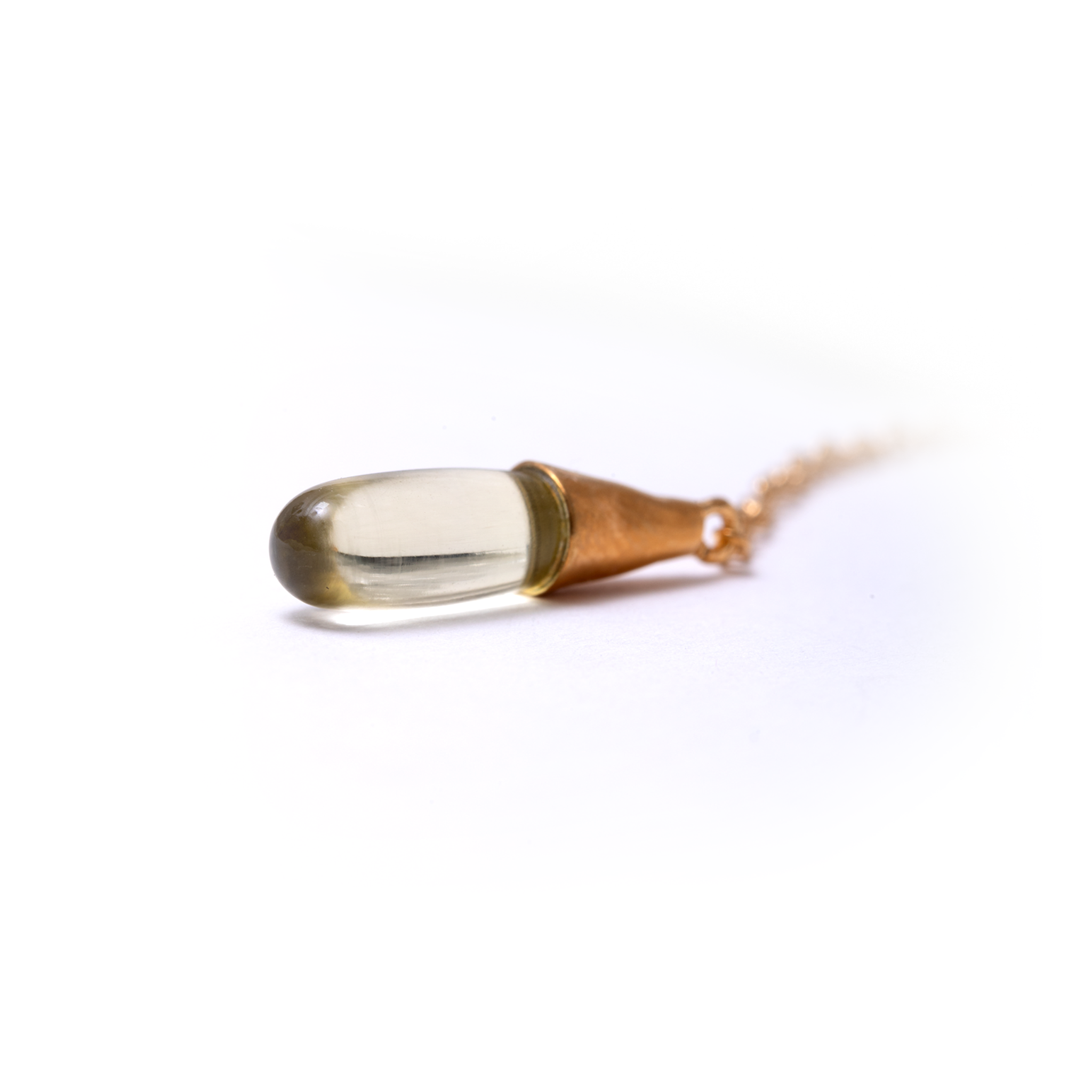 Gem Cone Charm -  Green Amethyst