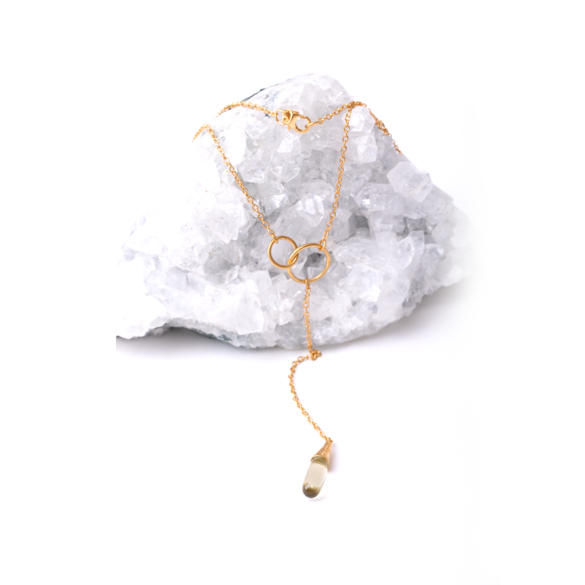 Gem Cone Charm -  Green Amethyst