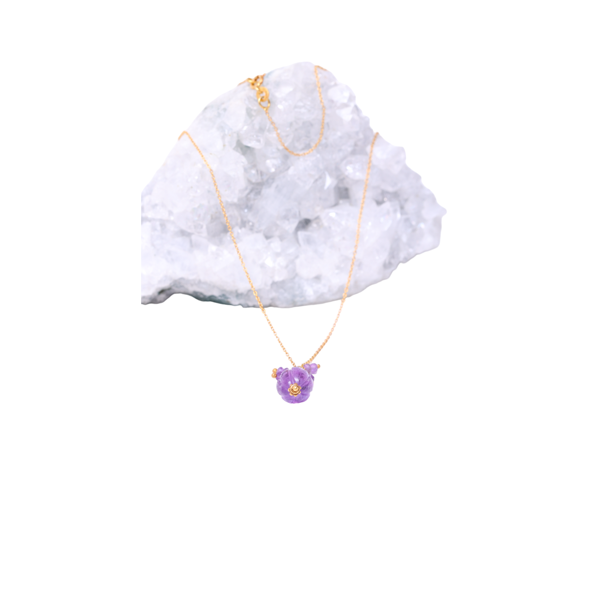 Chain with Flower - African Amethyst