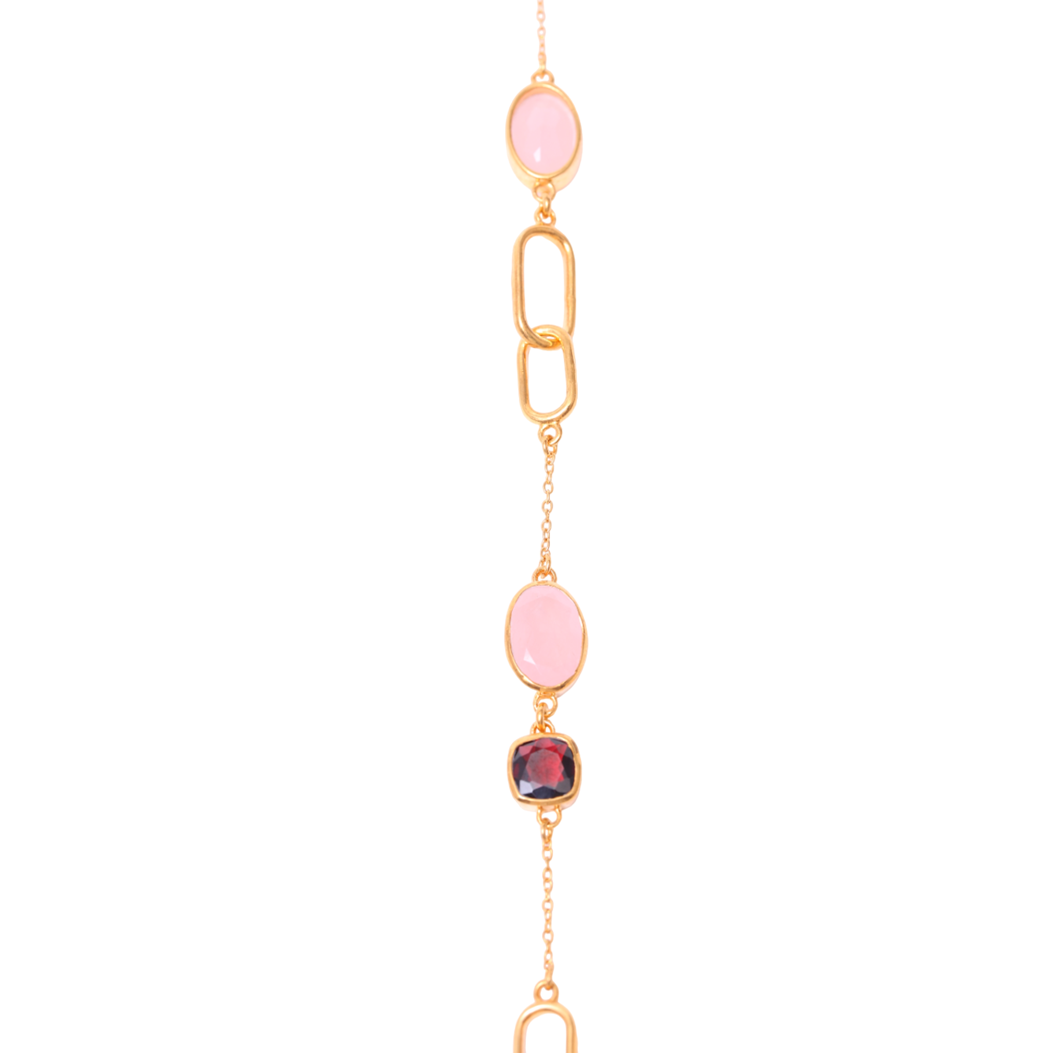 Twin Aura Bracelet – Rose Quartz and Garnet detail