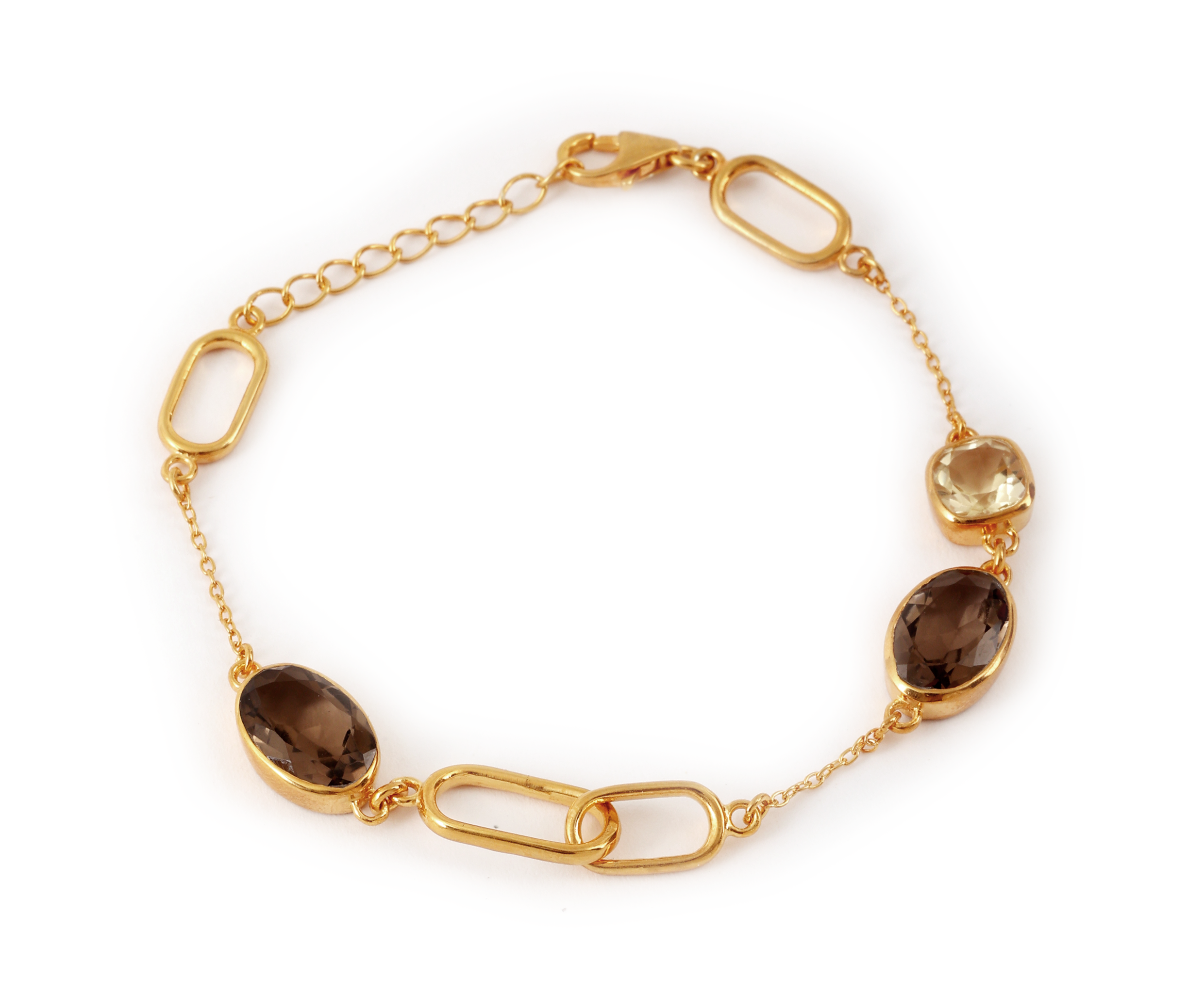 Twin Aura Bracelet – Smoky Quartz and Citrine