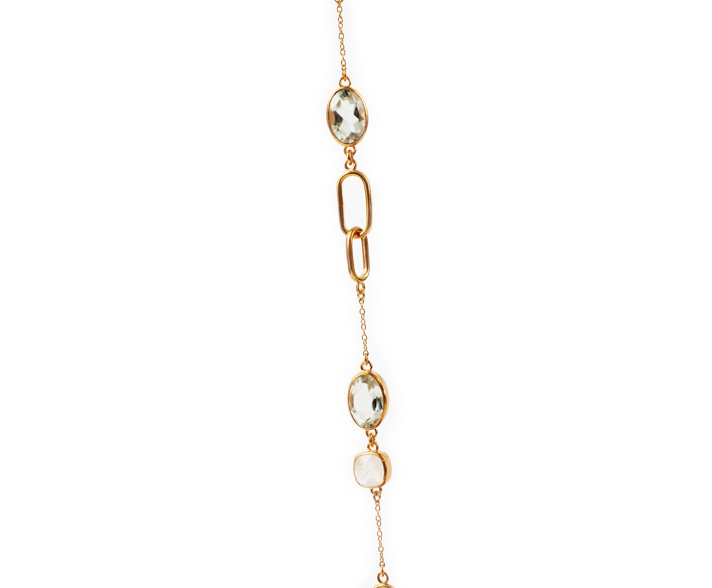 Twin Aura Bracelet – Green Amethyst and Moonstone detail