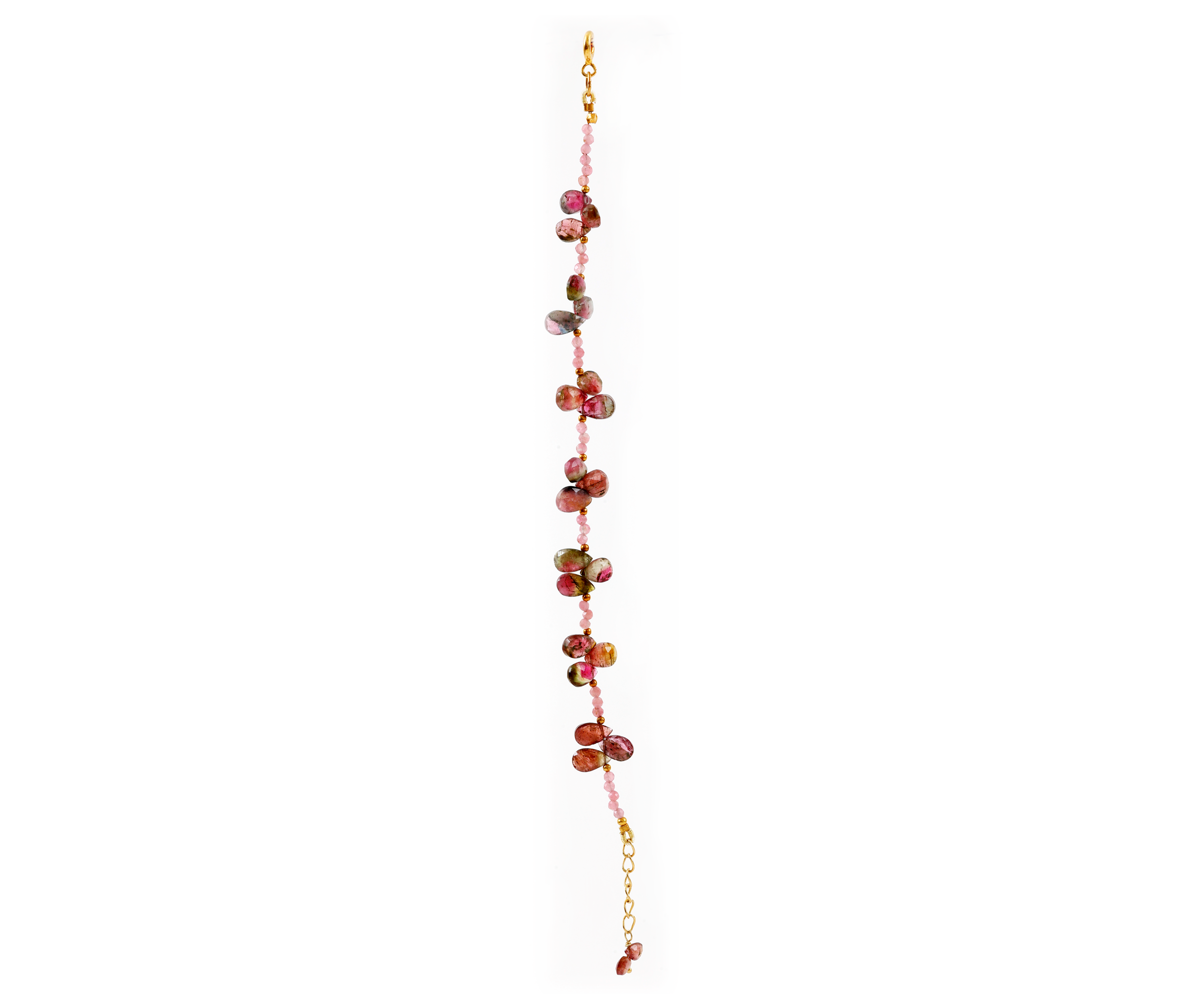 Leaf pattern chain - Watermelon Tourmaline