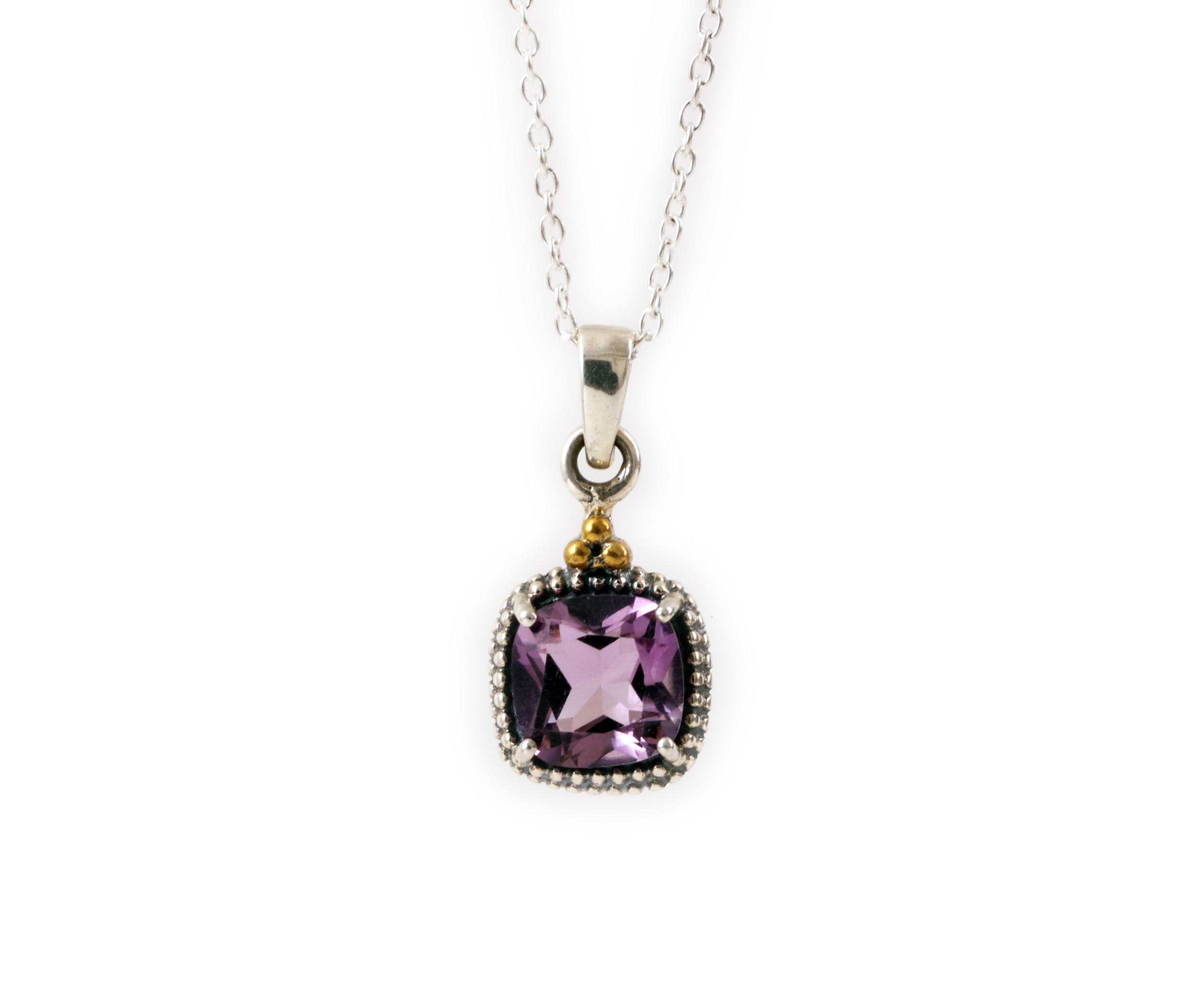Oxidised Solitary - Amethyst