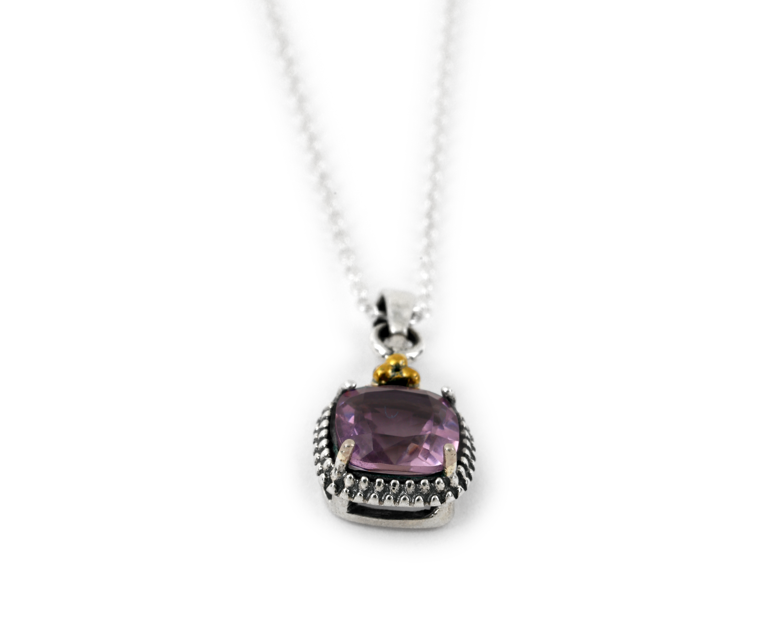 Oxidised Solitary - Amethyst