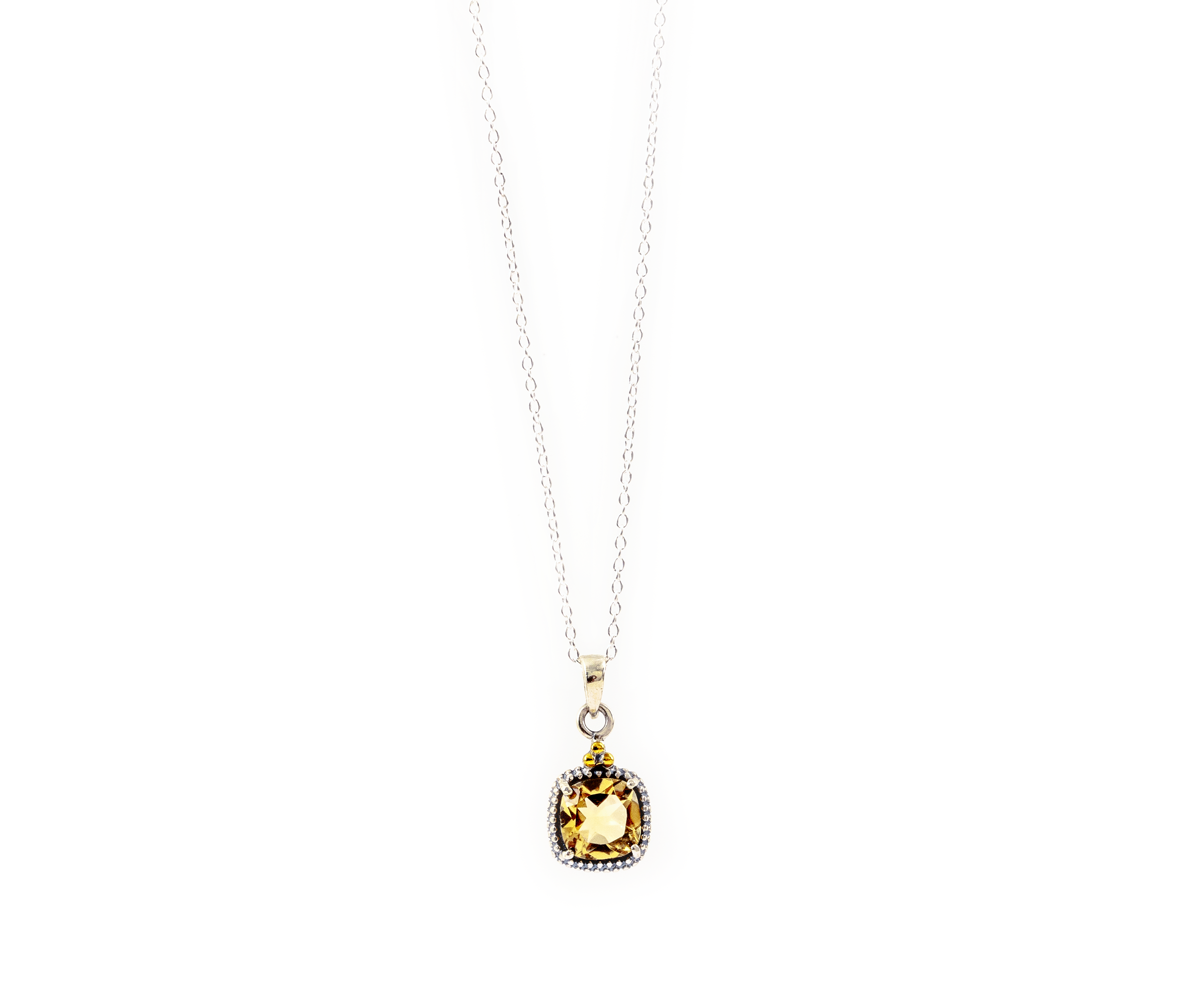 Oxidised Solitary - Citrine