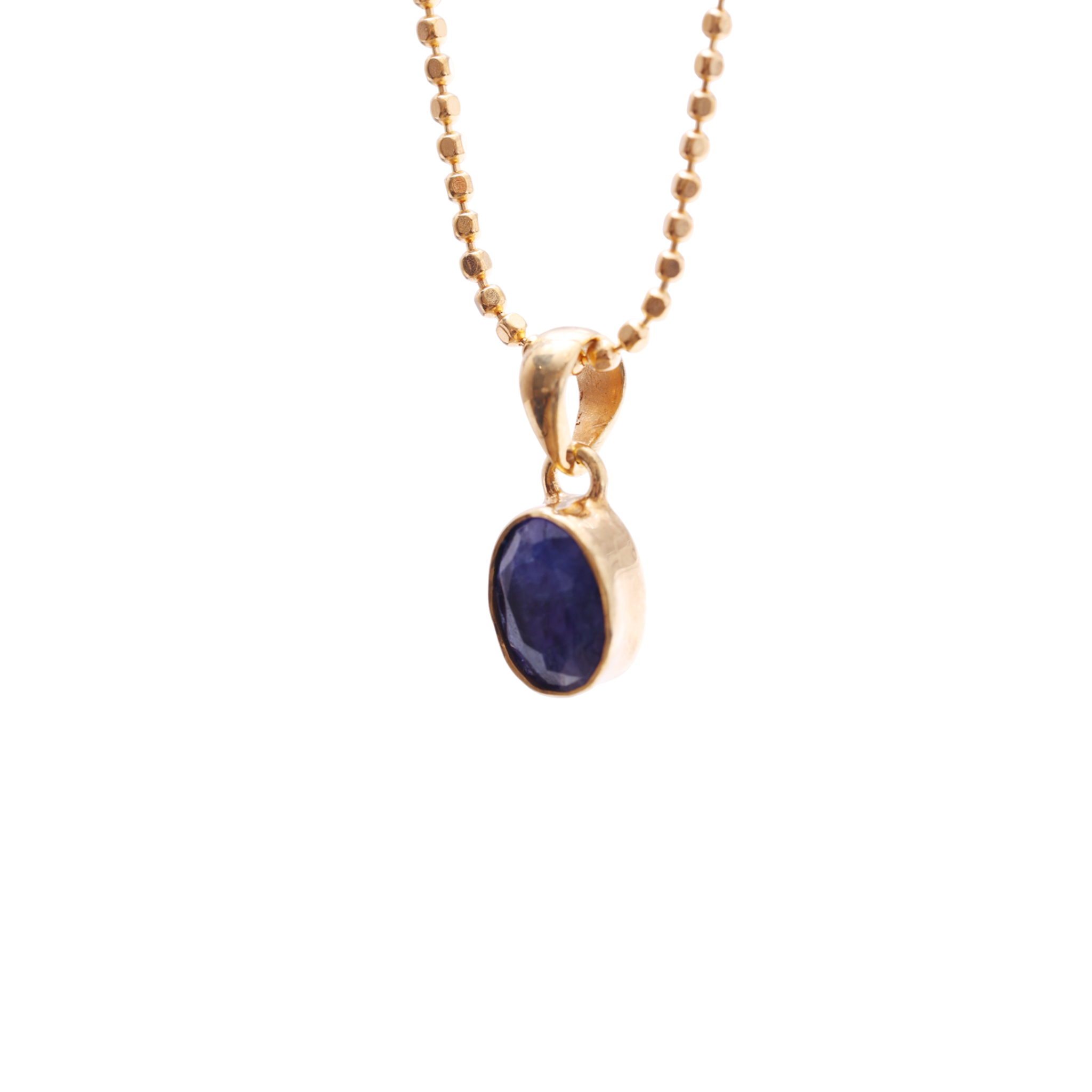Small Oval Pendant - Blue Sapphire
