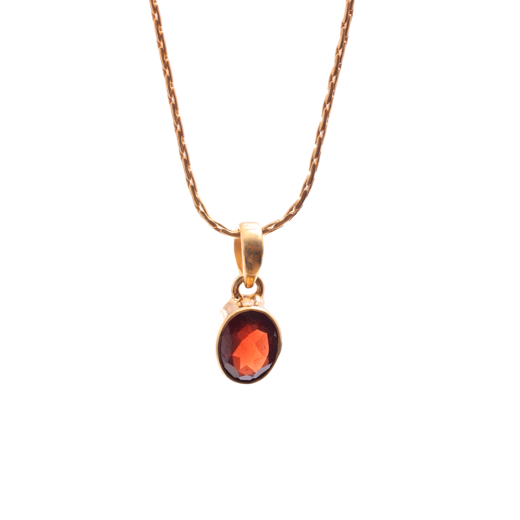 Mini Soul Pendant — Oval — Garnet