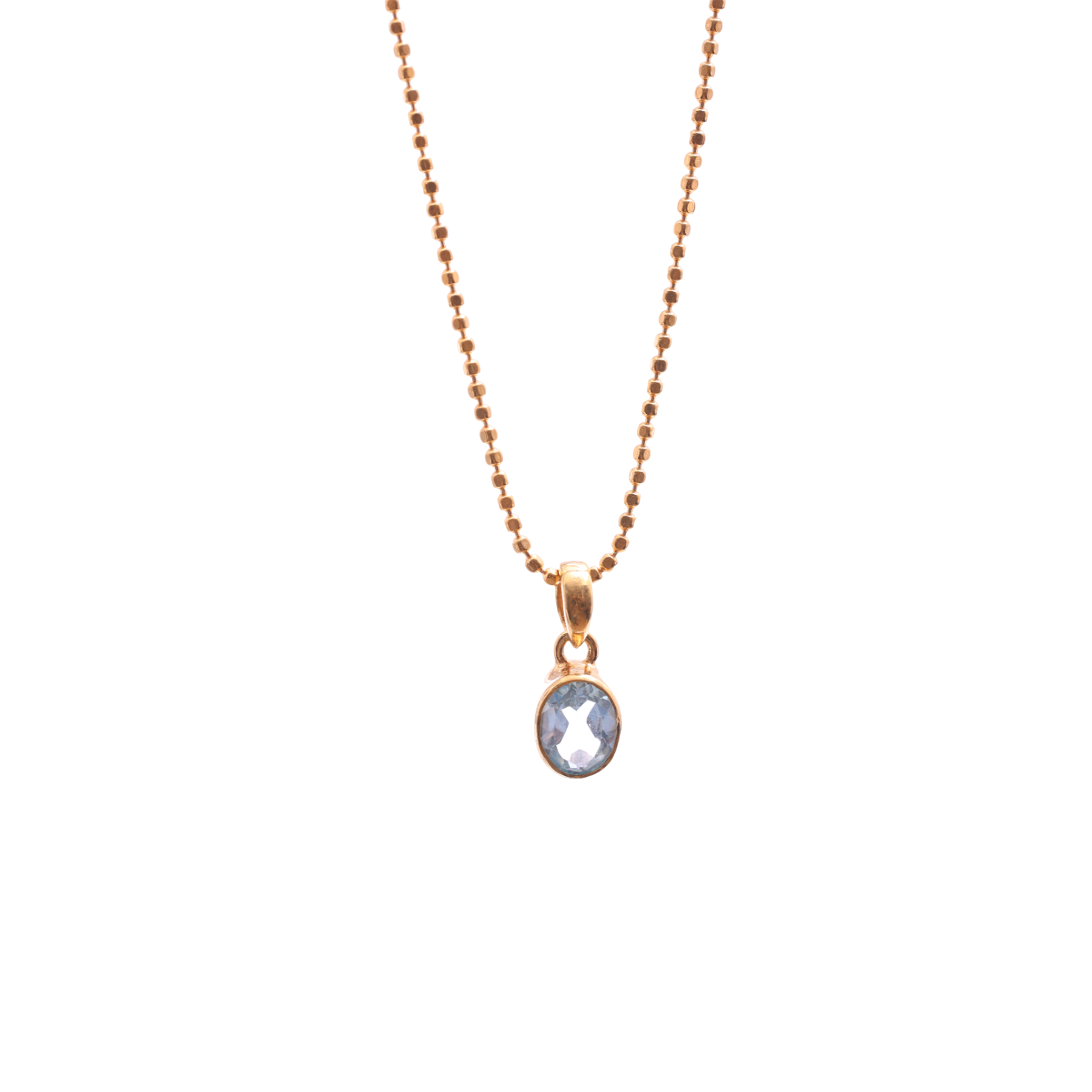 Mini Soul Pendant — Oval — Blue Topaz