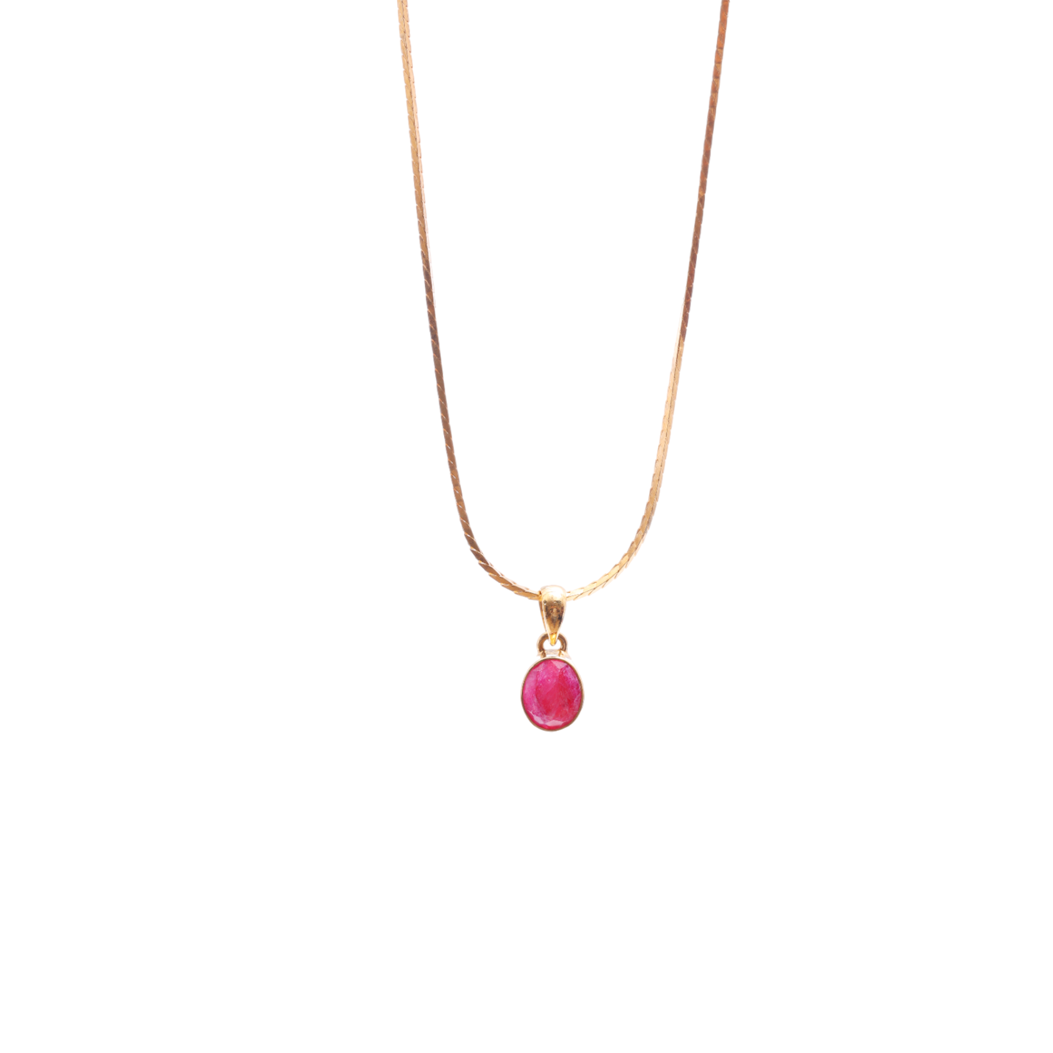 Mini Soul Pendant - square -   Ruby