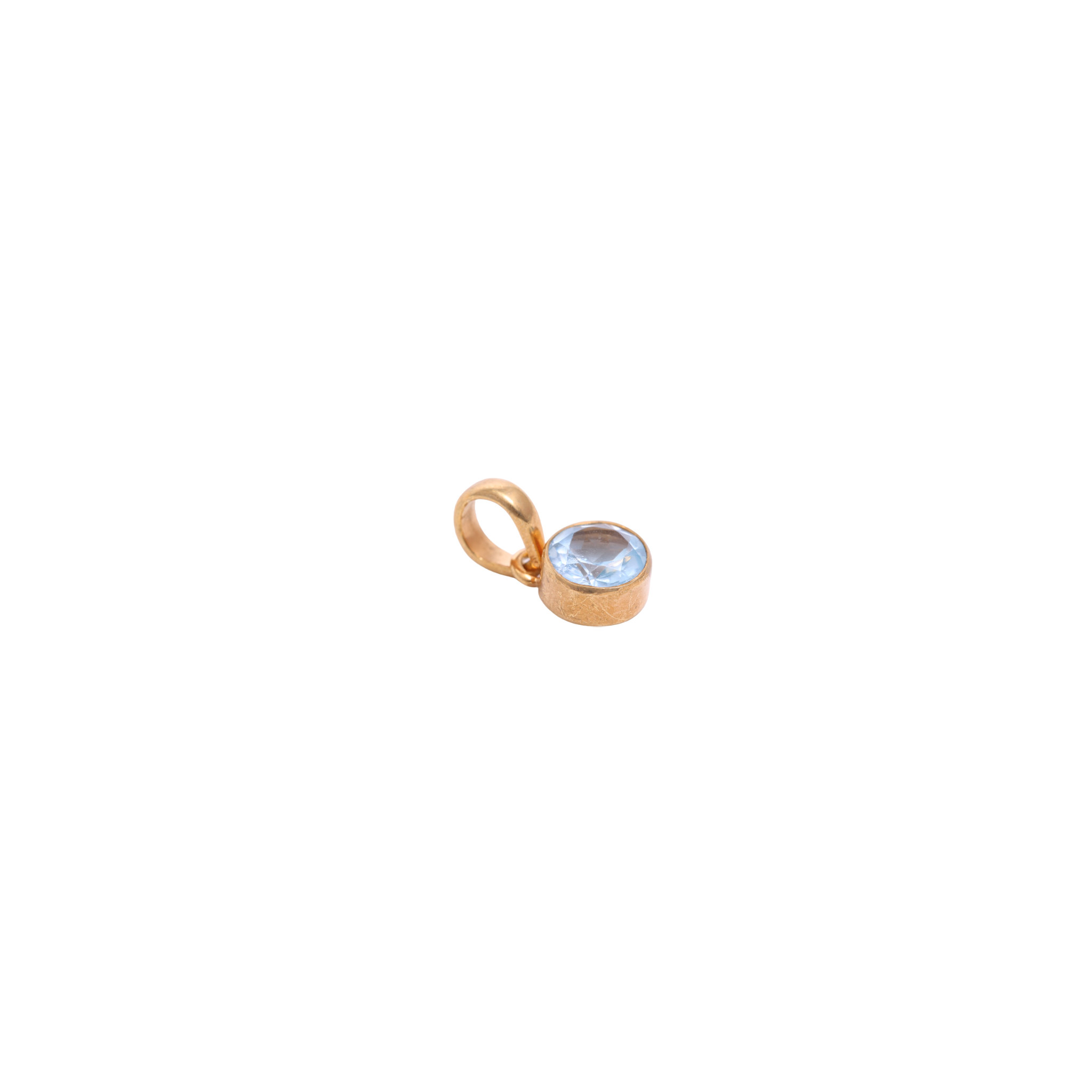 Mini Soul Pendant — Round — Blue Topaz