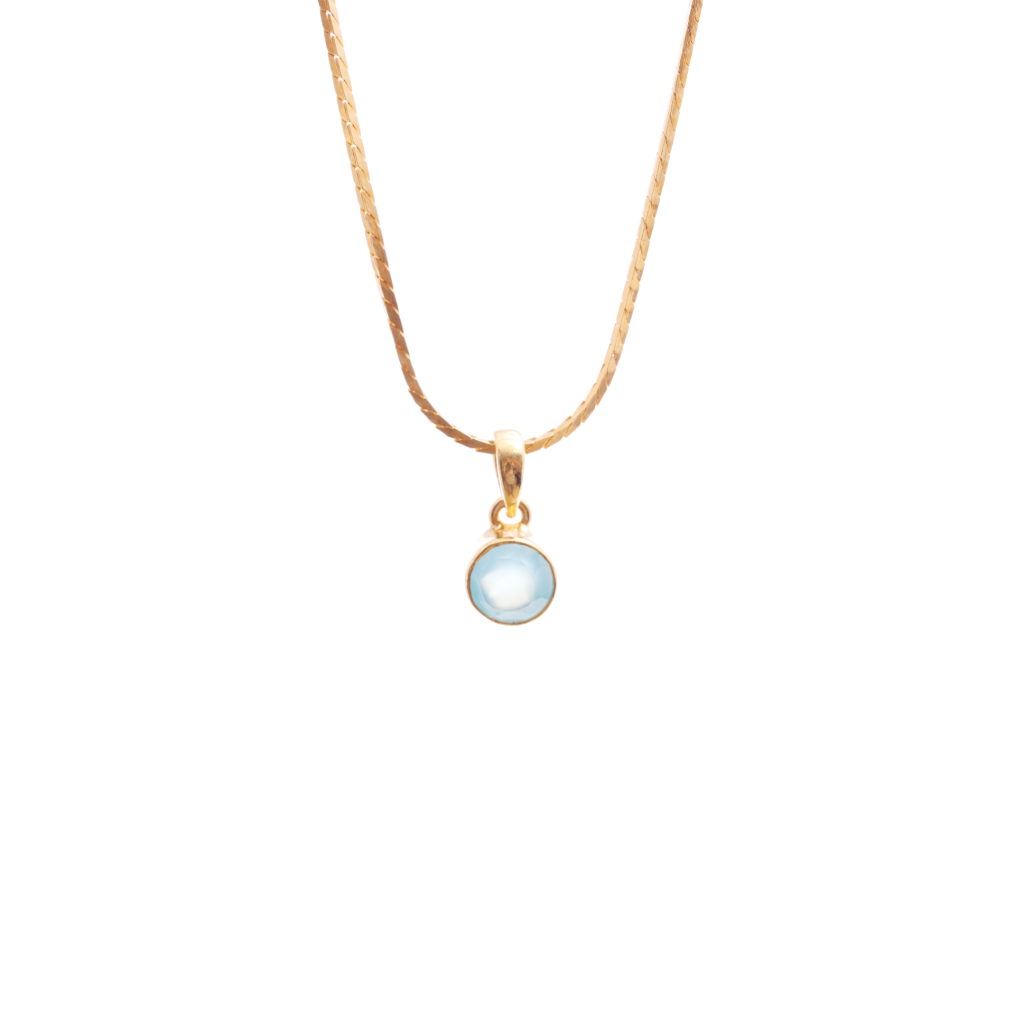 Mini Soul Pendant — Round — Chalcedony