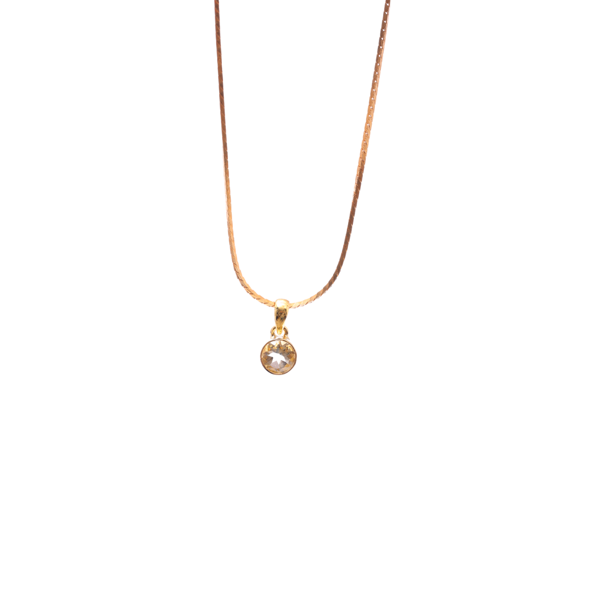 Mini Soul Pendant — Round — Citrine
