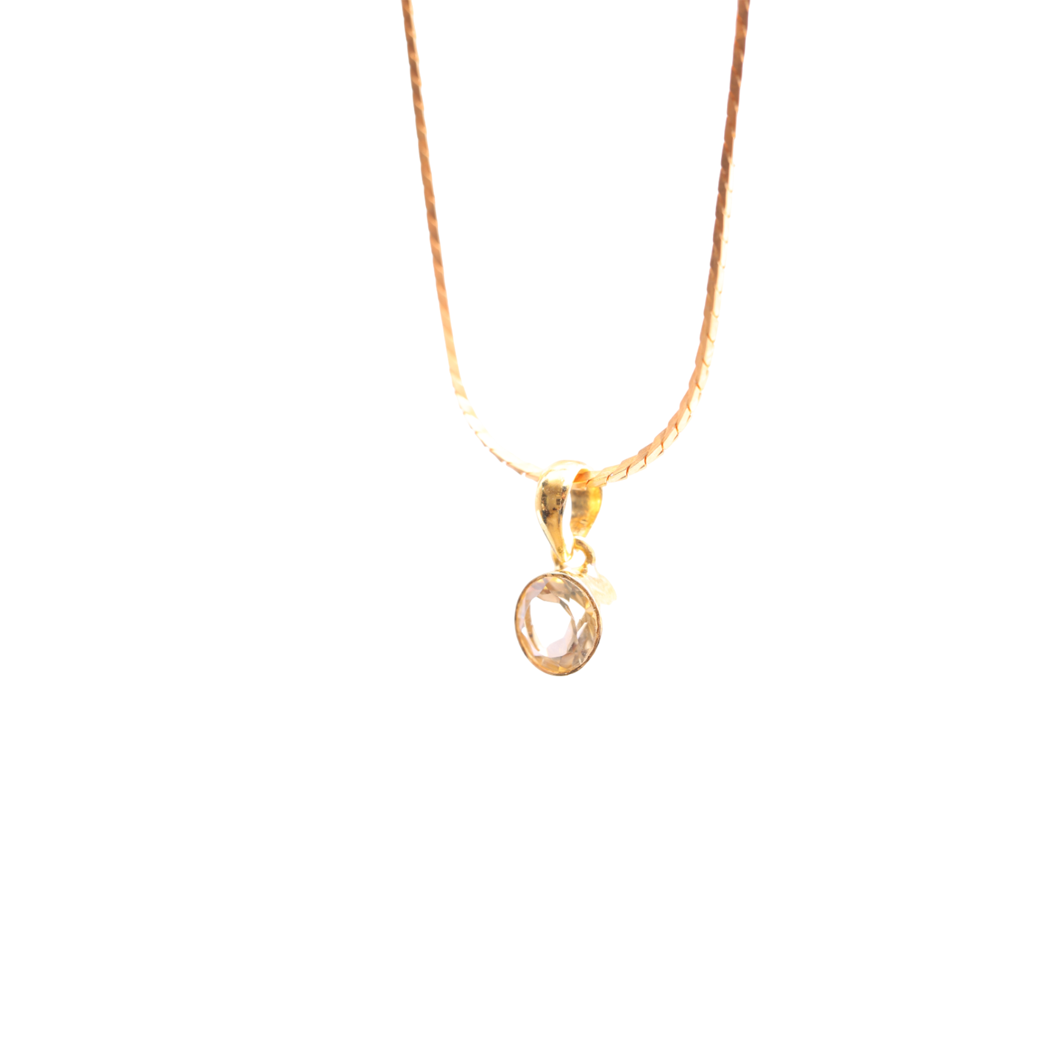 Small circle Pendant - Citrine
