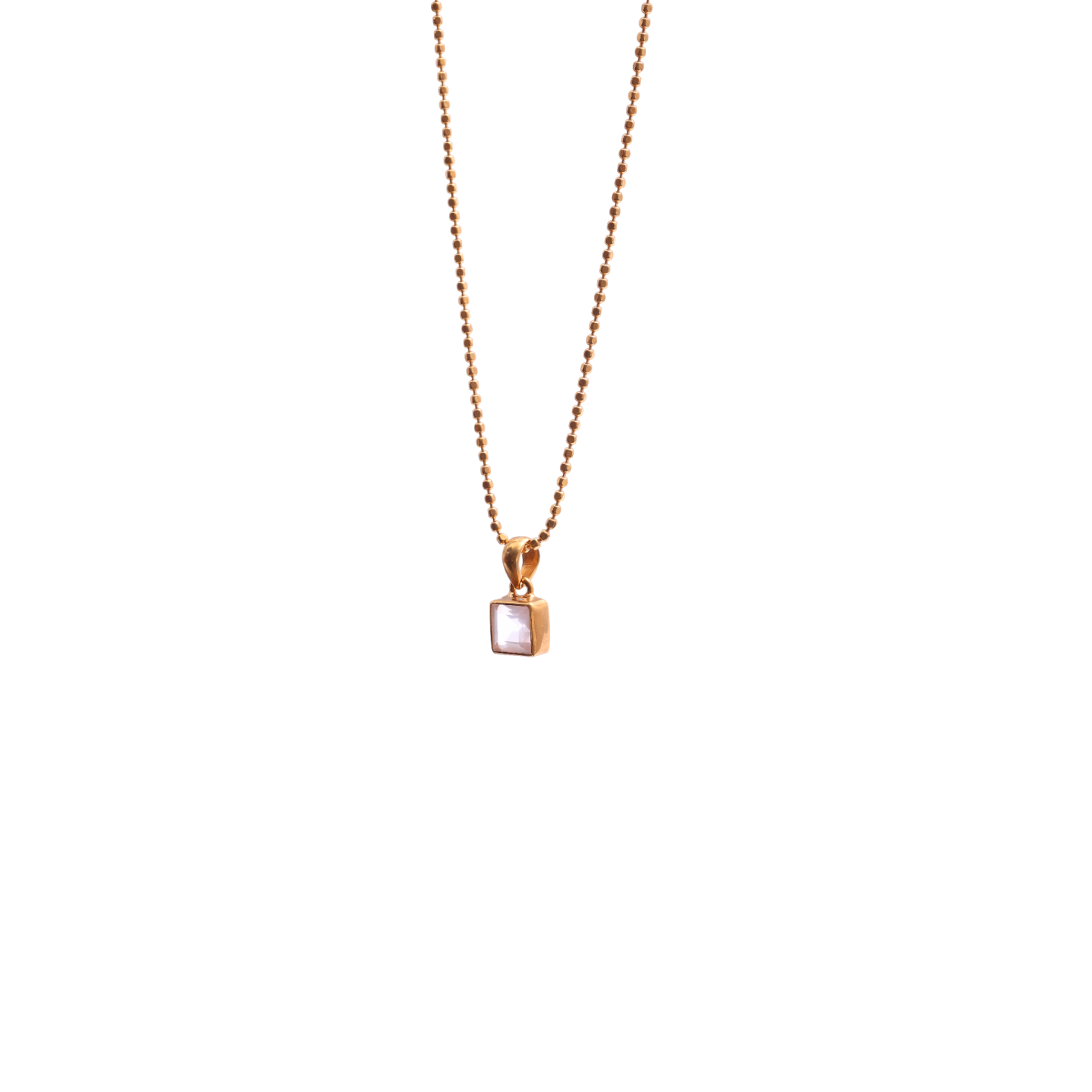 Mini Soul Pendant — Square — Rose Quartz
