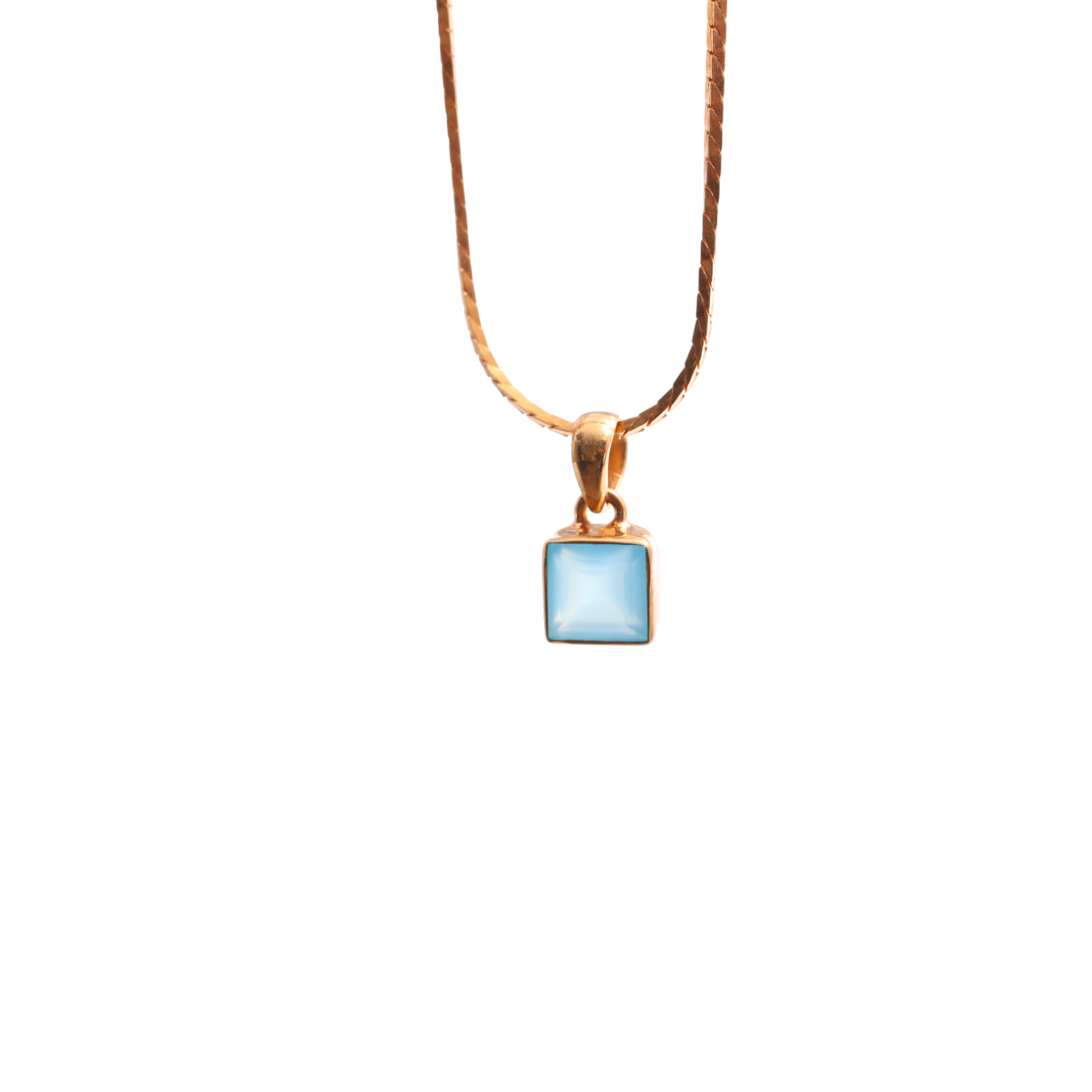 Small Square Pendant - Chalcedony