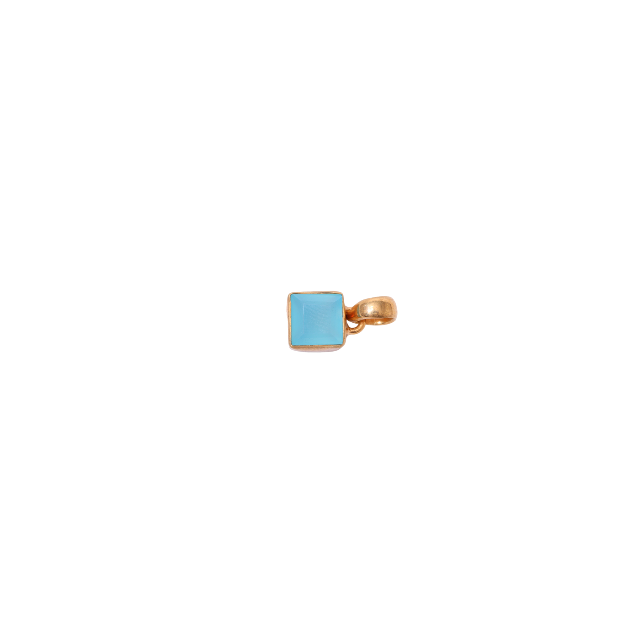 Small Square Pendant - Chalcedony