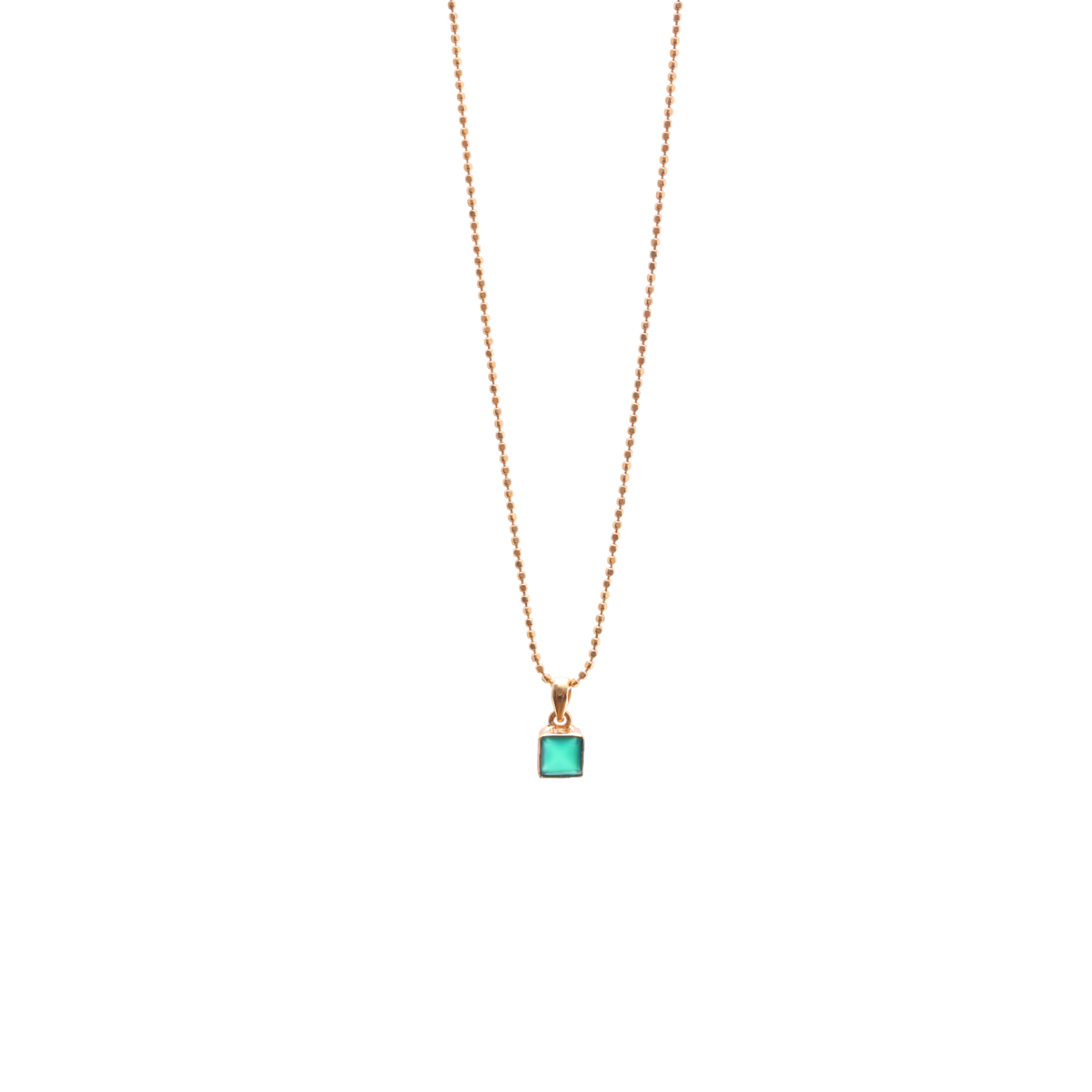 Mini Soul Pendant — Square — Green Onyx